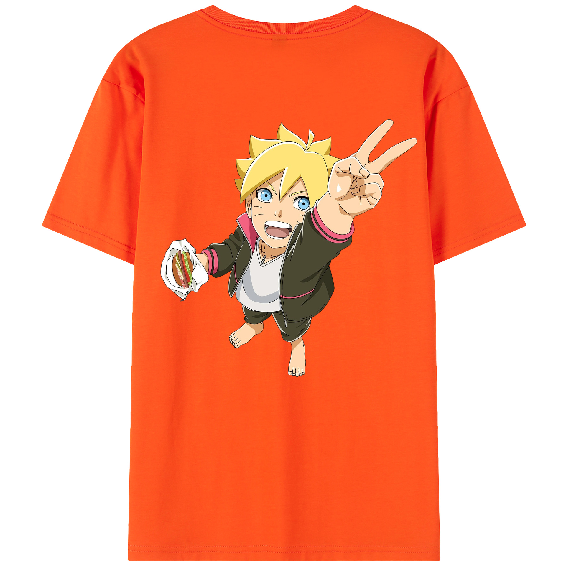 （画像用） NARUTO -ナルト- うずまき ボルト Uzumaki Boruto 綿100％半袖Tシャツ（背面プリント）