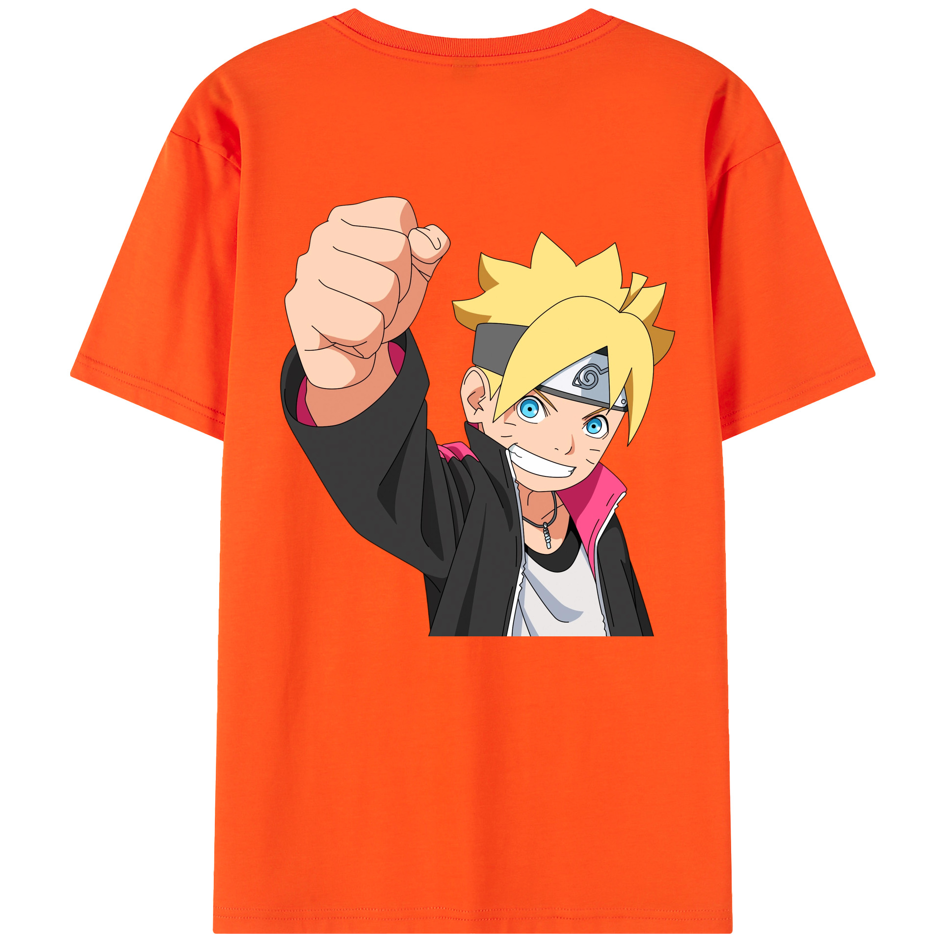 （画像用） NARUTO -ナルト- うずまき ボルト Uzumaki Boruto 綿100％半袖Tシャツ（背面プリント）