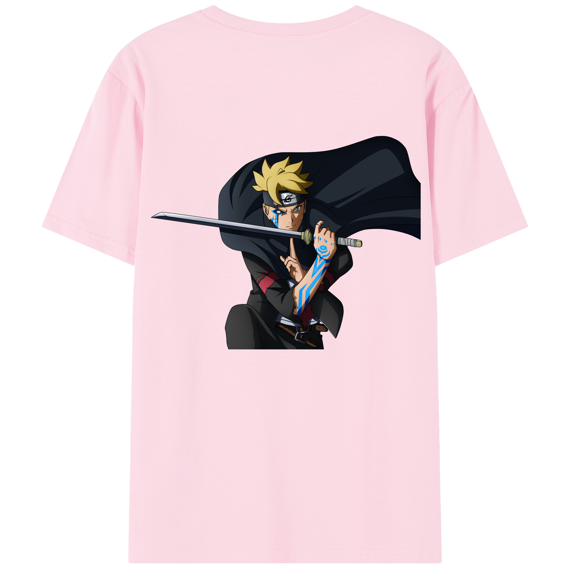 （画像用） NARUTO -ナルト- うずまき ボルト Uzumaki Boruto 綿100％半袖Tシャツ（背面プリント）
