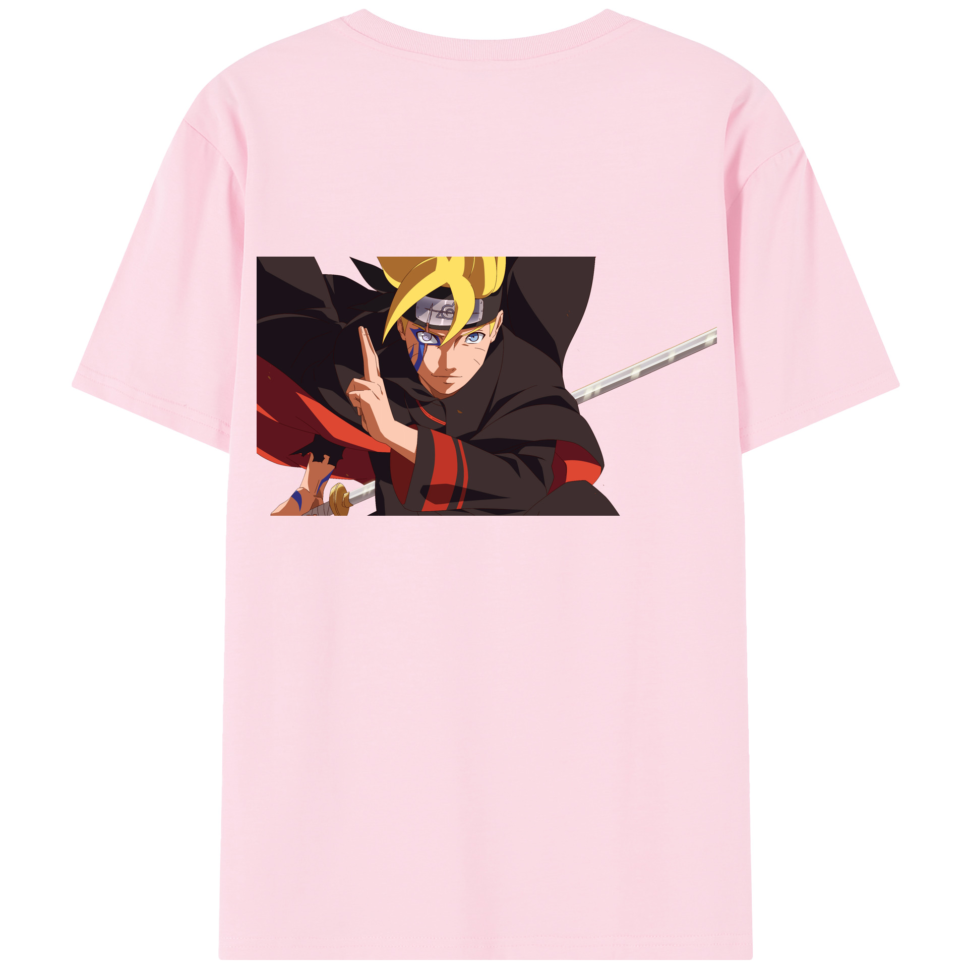 （画像用） NARUTO -ナルト- うずまき ボルト Uzumaki Boruto 綿100％半袖Tシャツ（背面プリント）