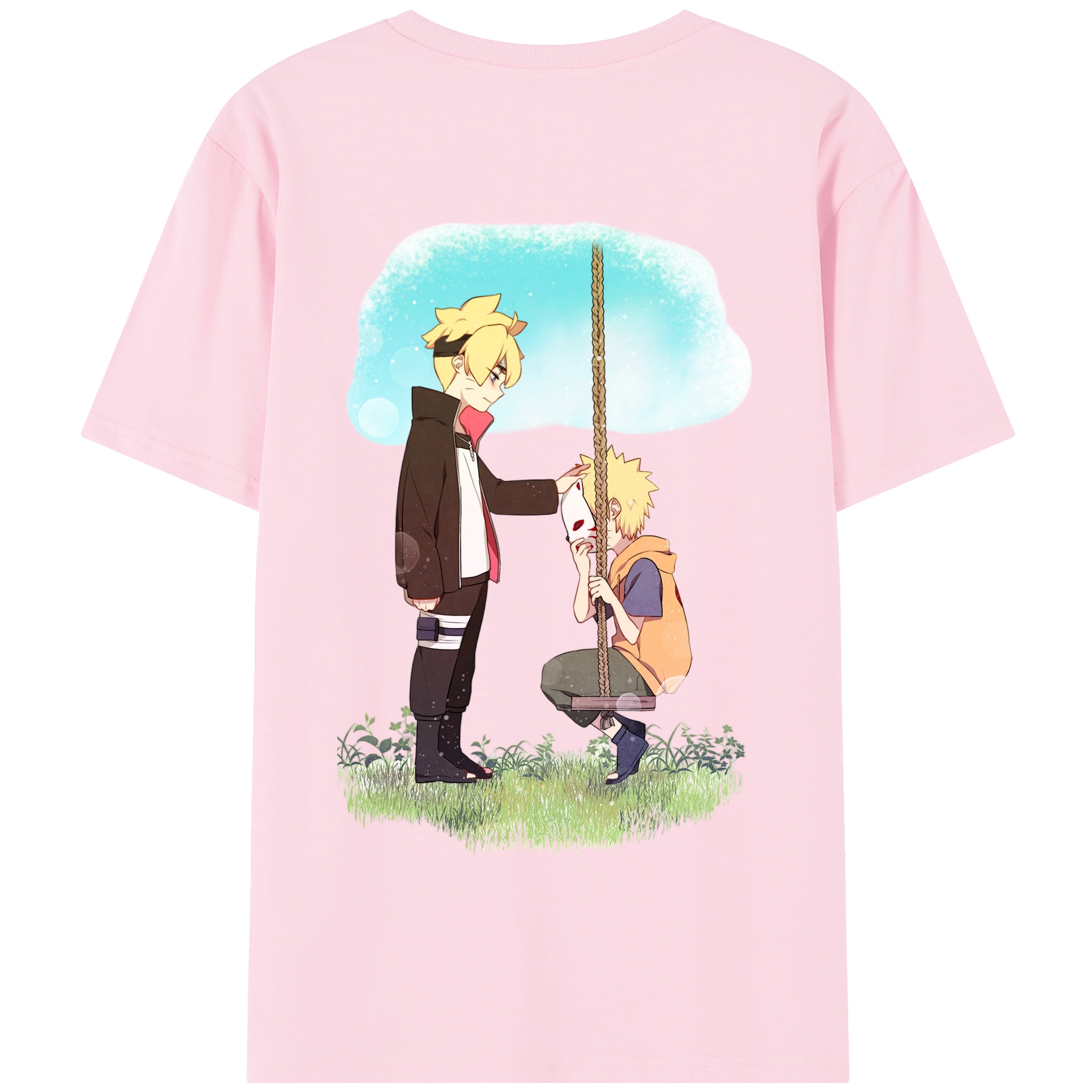 （画像用） NARUTO -ナルト- うずまき ボルト Uzumaki Boruto 綿100％半袖Tシャツ（背面プリント）