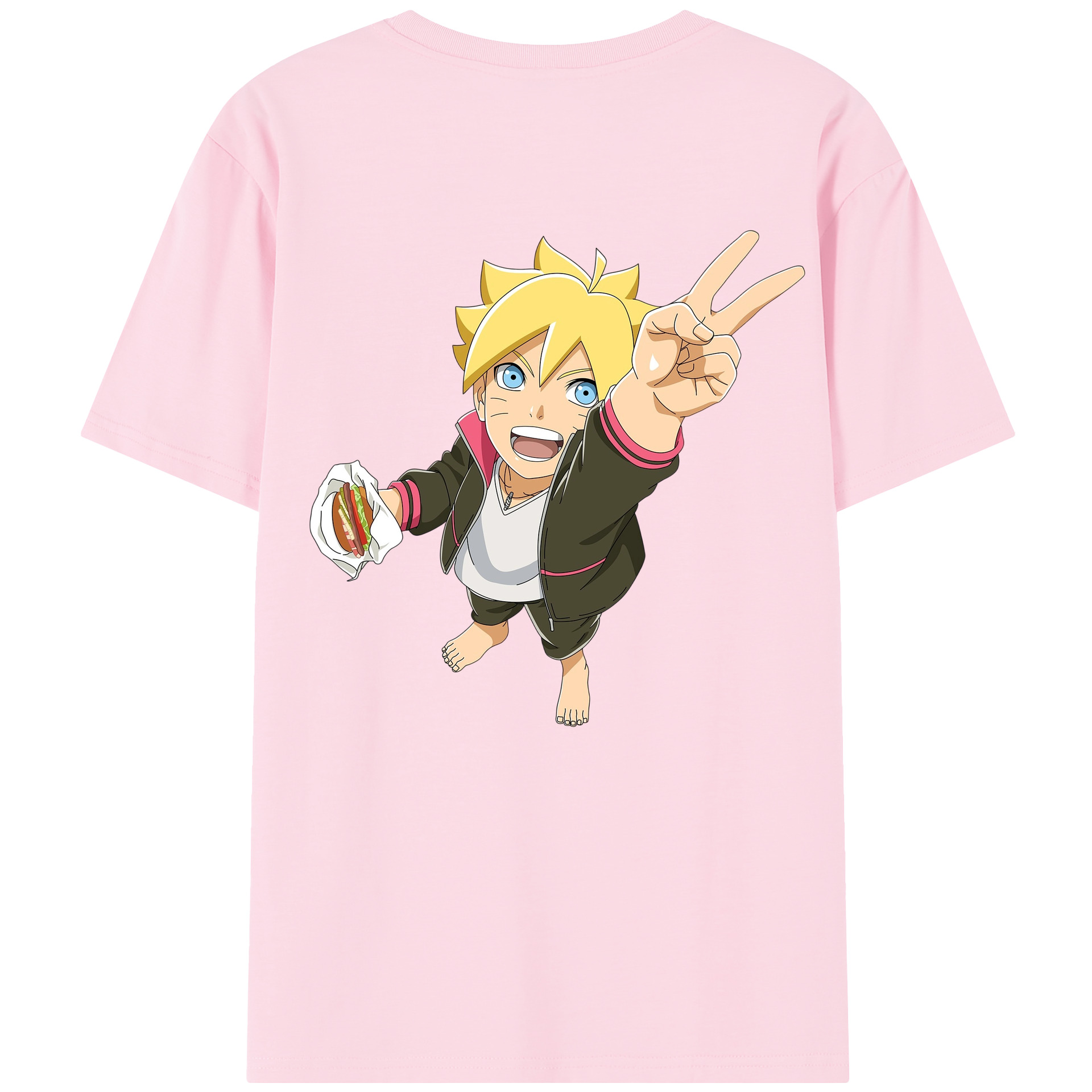 （画像用） NARUTO -ナルト- うずまき ボルト Uzumaki Boruto 綿100％半袖Tシャツ（背面プリント）