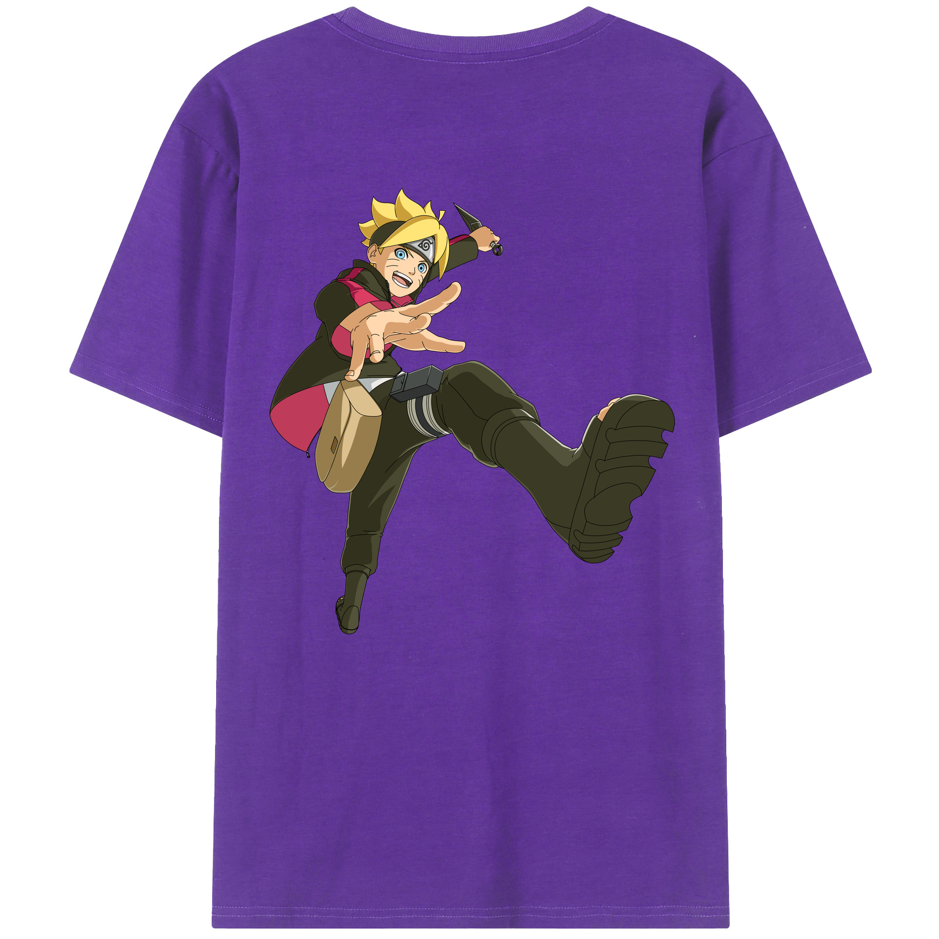 （画像用） NARUTO -ナルト- うずまき ボルト Uzumaki Boruto 綿100％半袖Tシャツ（背面プリント）