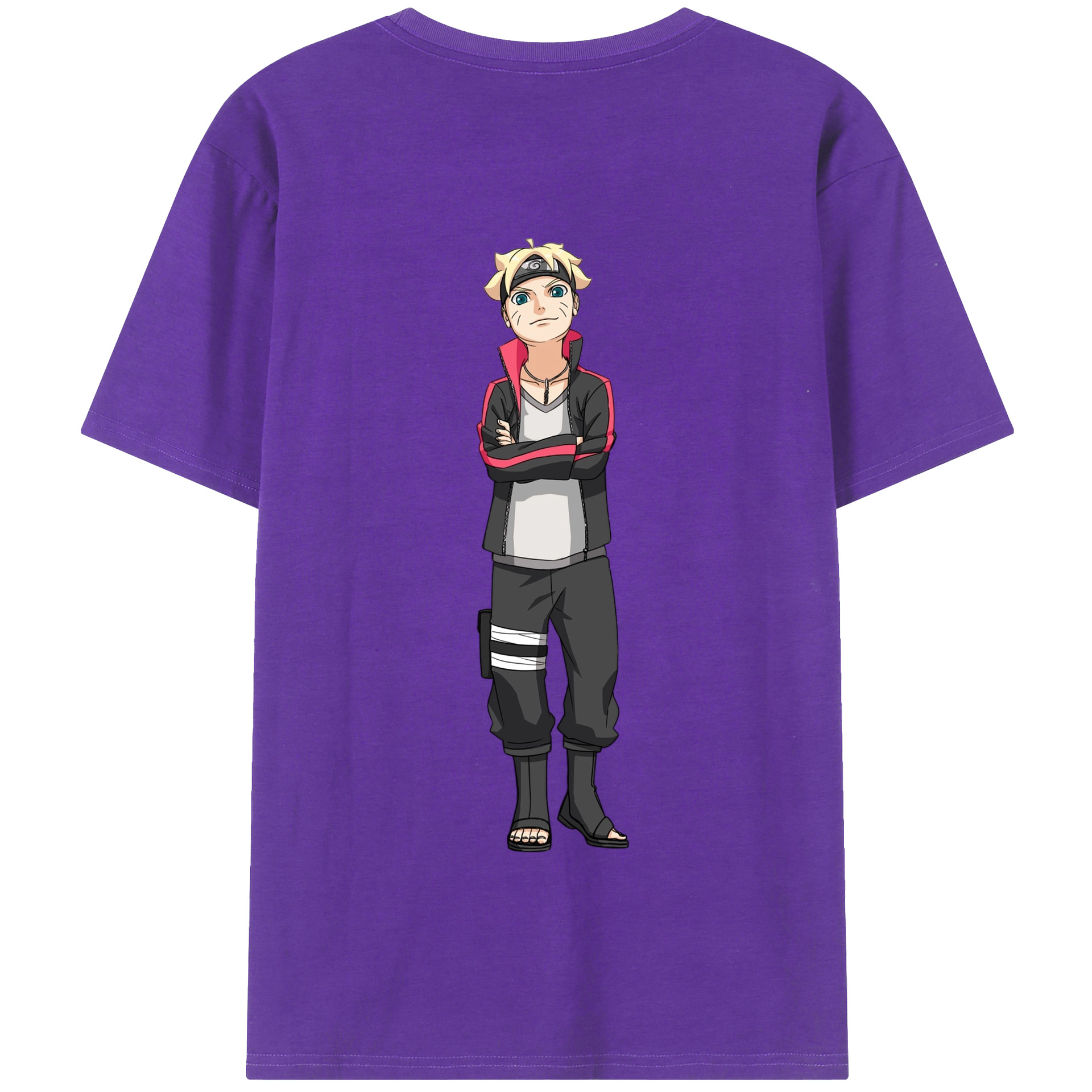 （画像用） NARUTO -ナルト- うずまき ボルト Uzumaki Boruto 綿100％半袖Tシャツ（背面プリント）