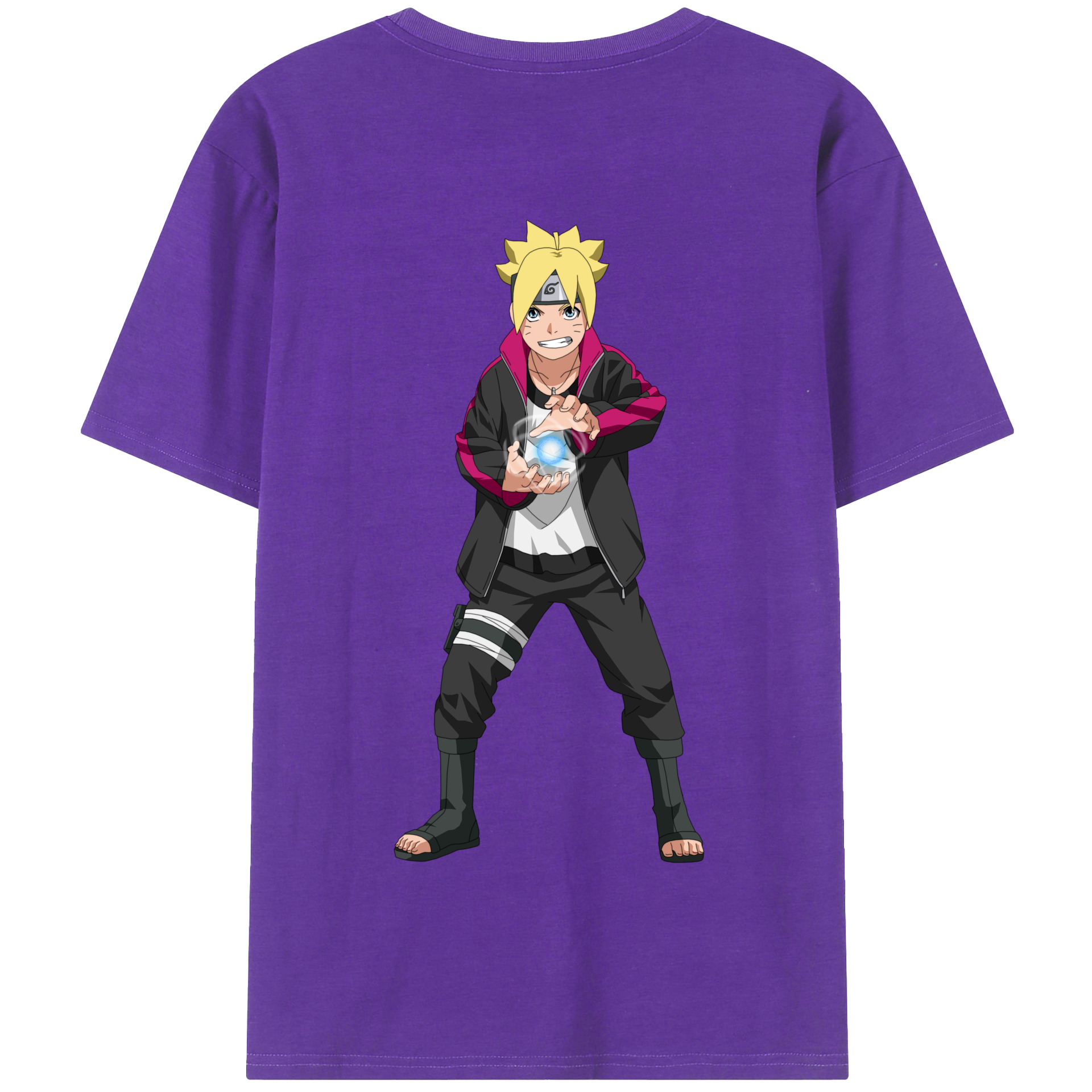 （画像用） NARUTO -ナルト- うずまき ボルト Uzumaki Boruto 綿100％半袖Tシャツ（背面プリント）