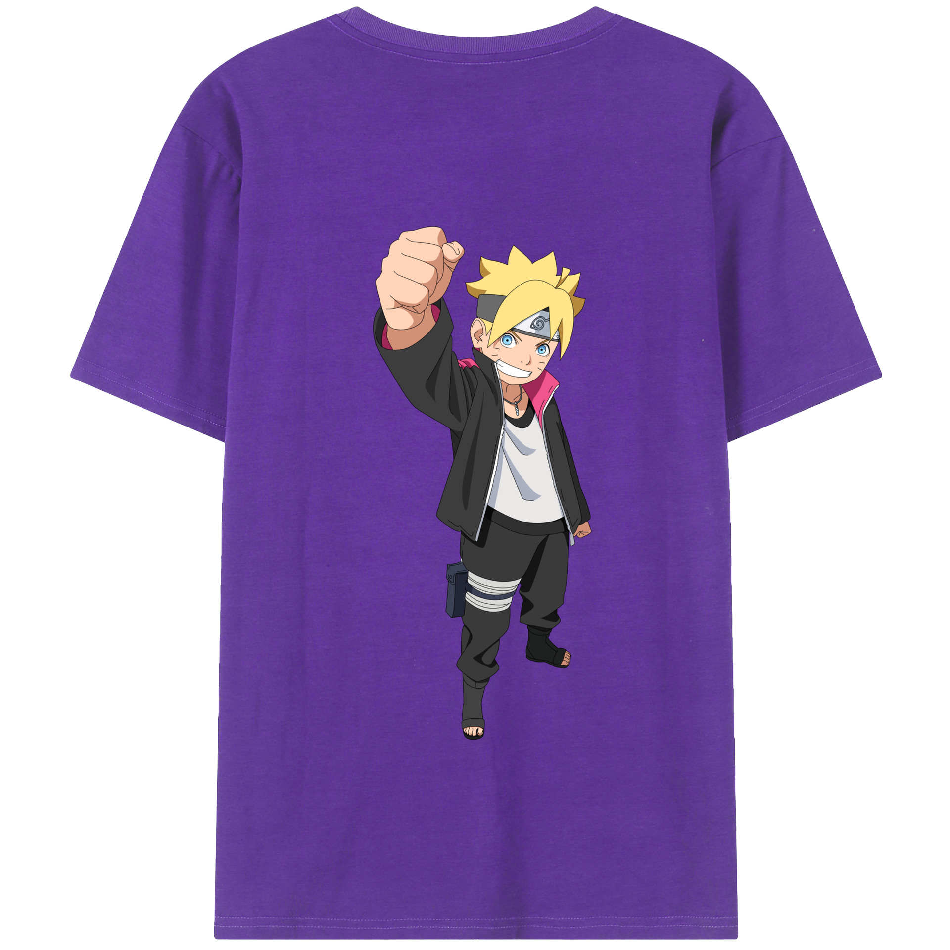 （画像用） NARUTO -ナルト- うずまき ボルト Uzumaki Boruto 綿100％半袖Tシャツ（背面プリント）