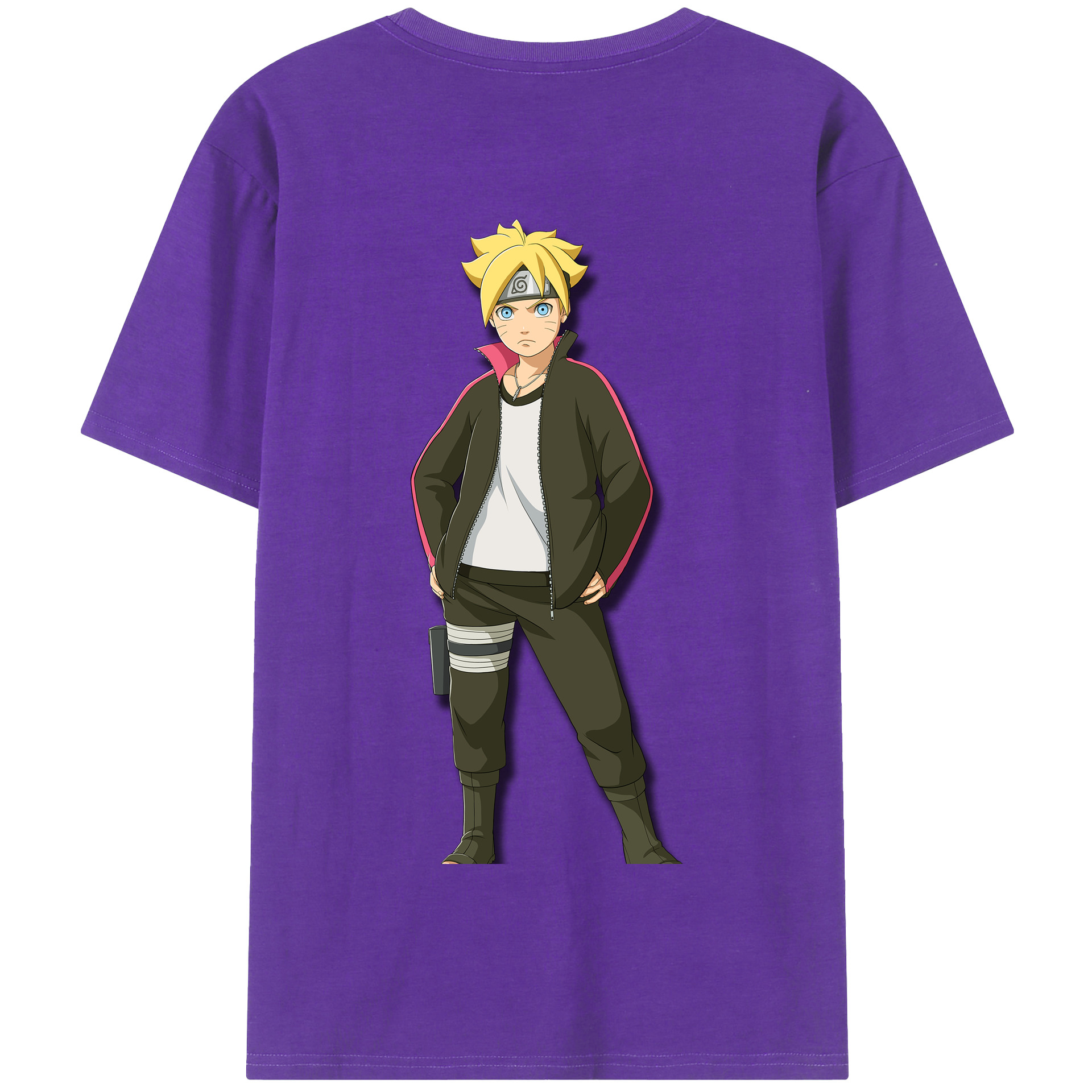 （画像用） NARUTO -ナルト- うずまき ボルト Uzumaki Boruto 綿100％半袖Tシャツ（背面プリント）
