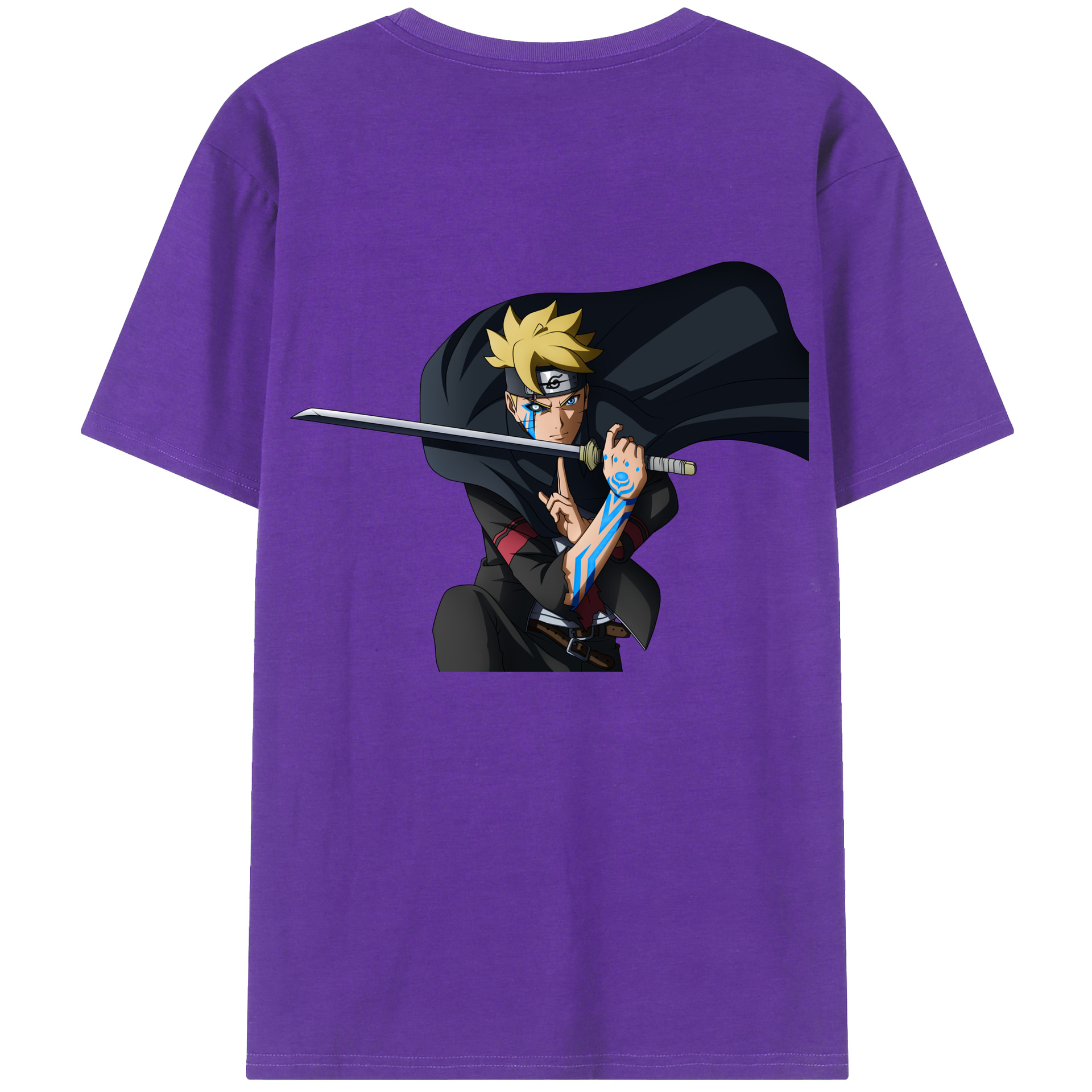 （画像用） NARUTO -ナルト- うずまき ボルト Uzumaki Boruto 綿100％半袖Tシャツ（背面プリント）