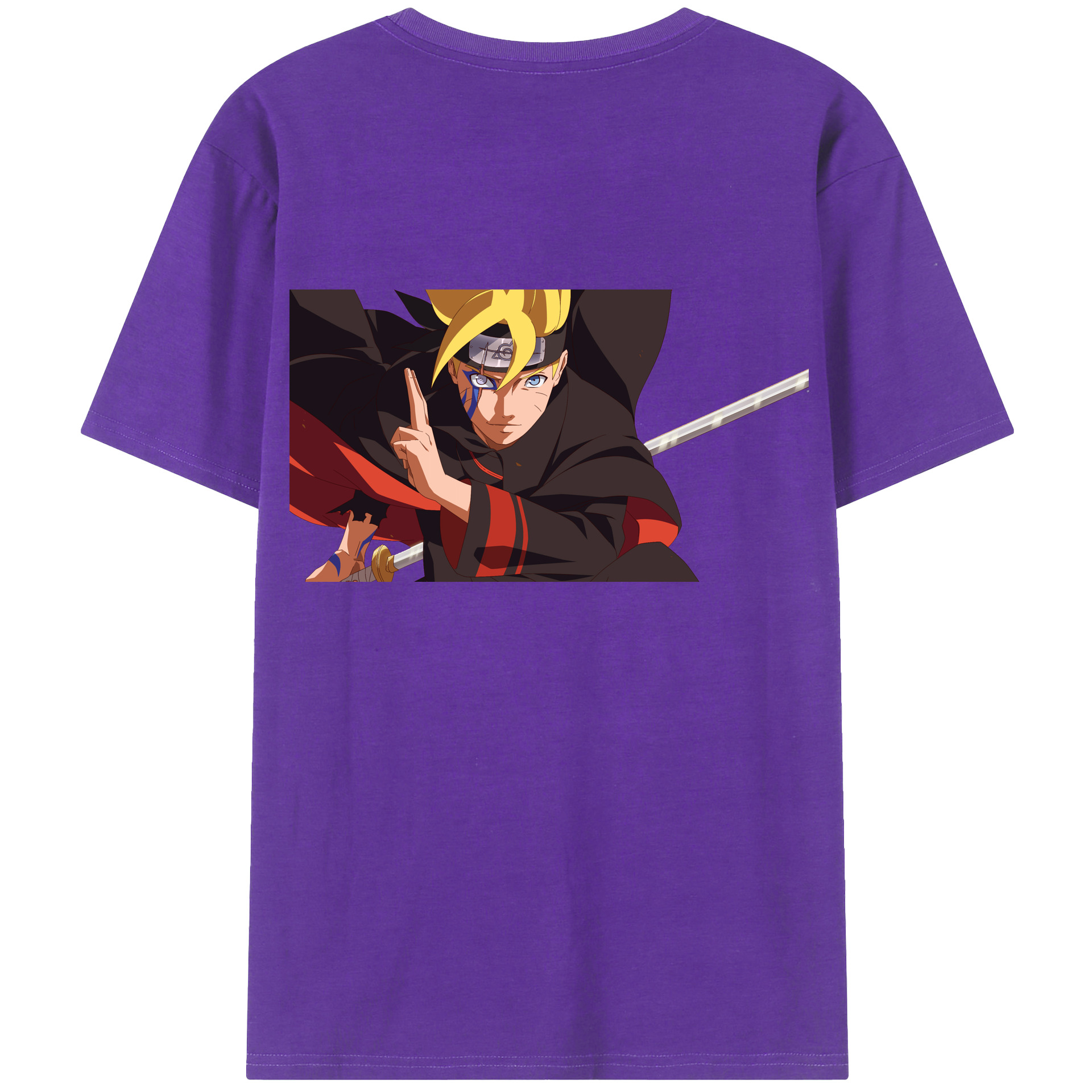（画像用） NARUTO -ナルト- うずまき ボルト Uzumaki Boruto 綿100％半袖Tシャツ（背面プリント）