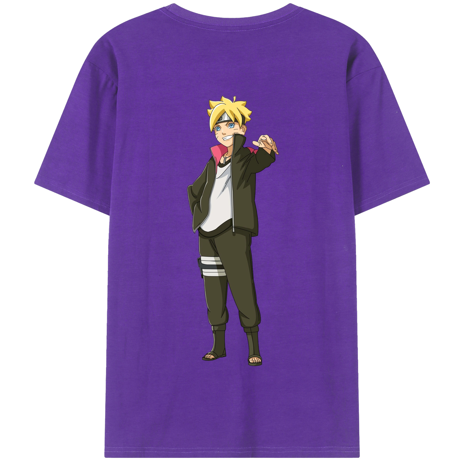 （画像用） NARUTO -ナルト- うずまき ボルト Uzumaki Boruto 綿100％半袖Tシャツ（背面プリント）