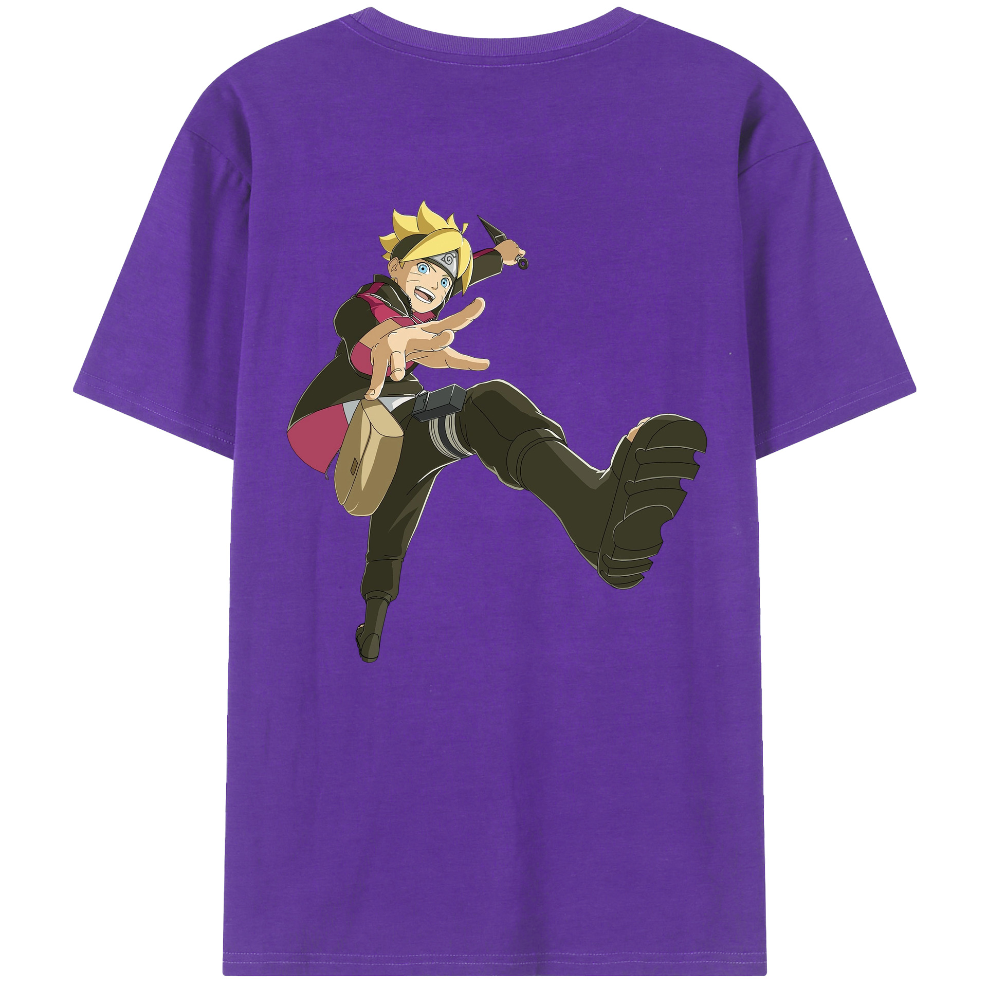（画像用） NARUTO -ナルト- うずまき ボルト Uzumaki Boruto 綿100％半袖Tシャツ（背面プリント）