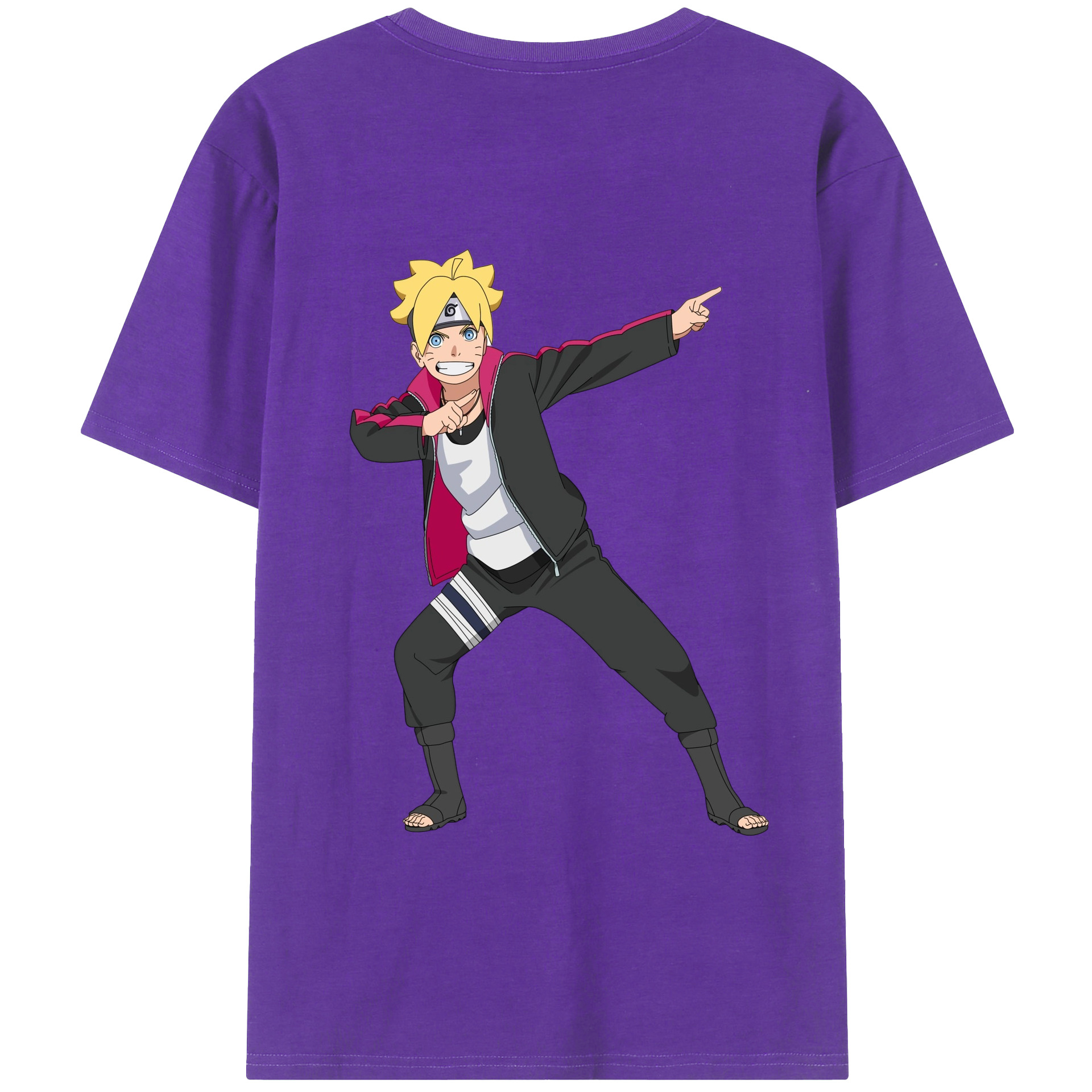 （画像用） NARUTO -ナルト- うずまき ボルト Uzumaki Boruto 綿100％半袖Tシャツ（背面プリント）