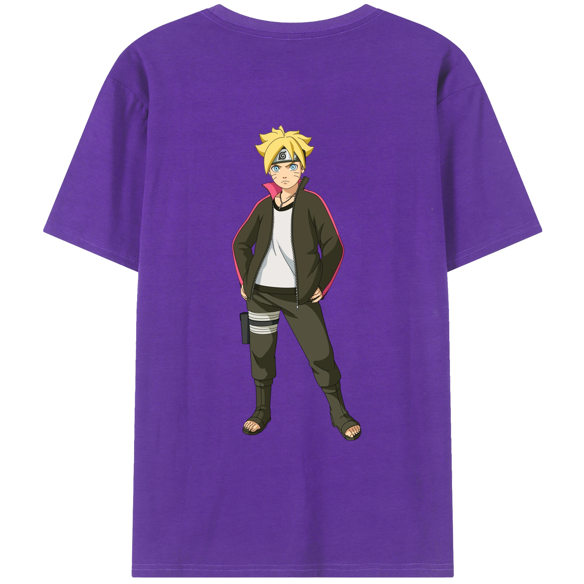 （画像用） NARUTO -ナルト- うずまき ボルト Uzumaki Boruto 綿100％半袖Tシャツ（背面プリント）