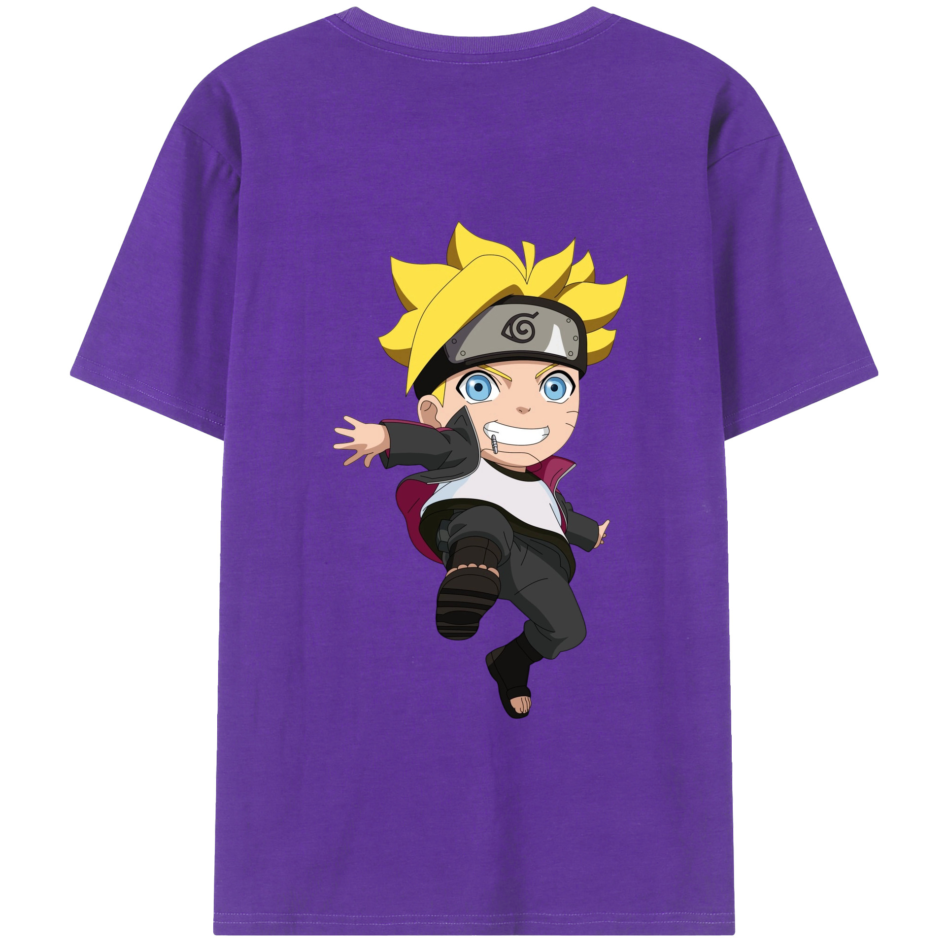 （画像用） NARUTO -ナルト- うずまき ボルト Uzumaki Boruto 綿100％半袖Tシャツ（背面プリント）