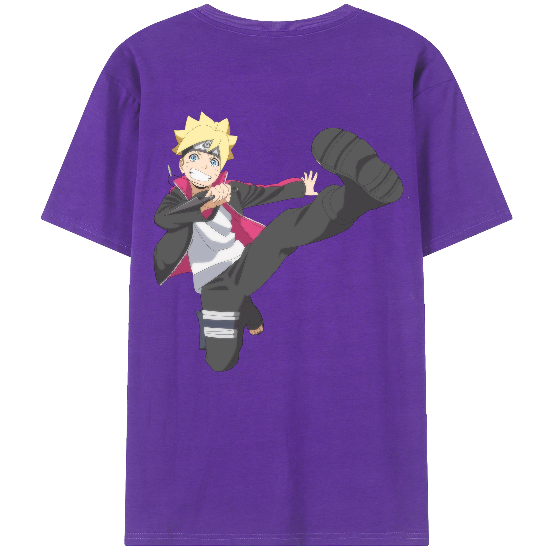 （画像用） NARUTO -ナルト- うずまき ボルト Uzumaki Boruto 綿100％半袖Tシャツ（背面プリント）
