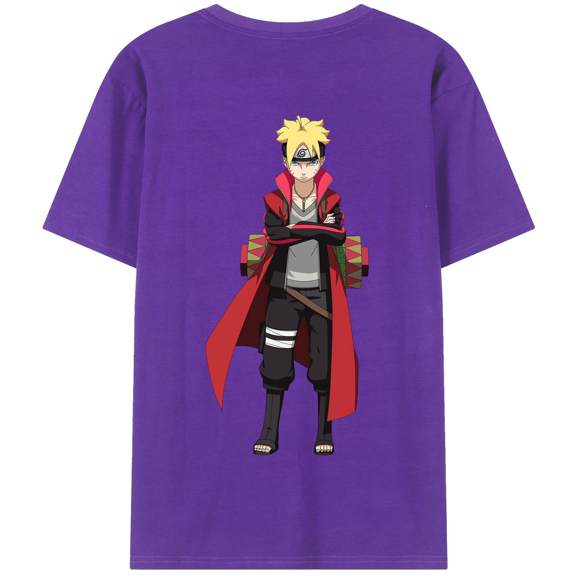 （画像用） NARUTO -ナルト- うずまき ボルト Uzumaki Boruto 綿100％半袖Tシャツ（背面プリント）