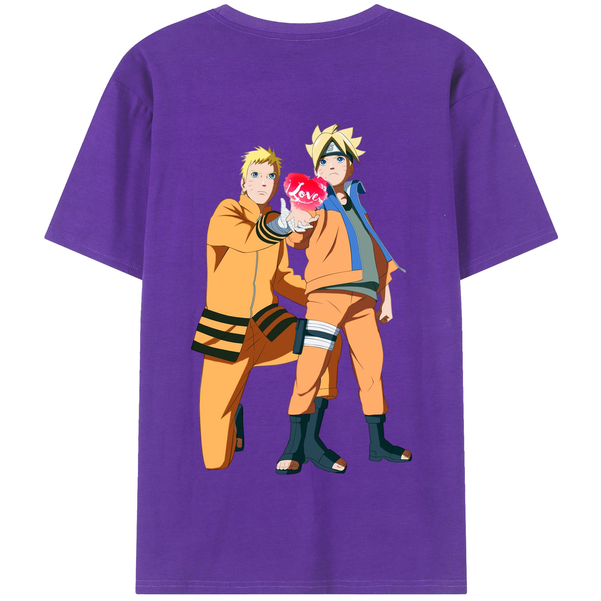 （画像用） NARUTO -ナルト- うずまき ボルト Uzumaki Boruto 綿100％半袖Tシャツ（背面プリント）
