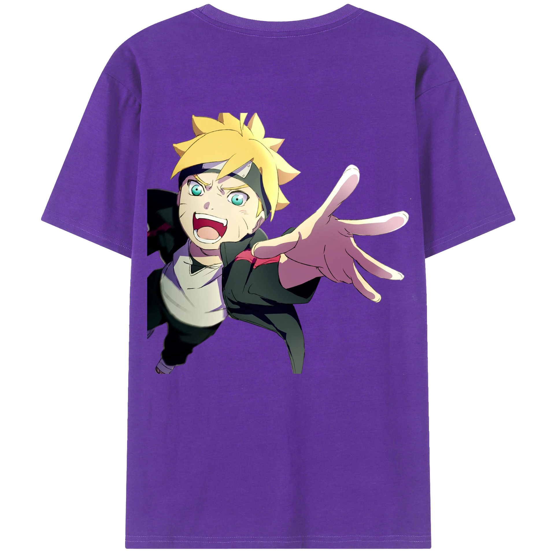 （画像用） NARUTO -ナルト- うずまき ボルト Uzumaki Boruto 綿100％半袖Tシャツ（背面プリント）