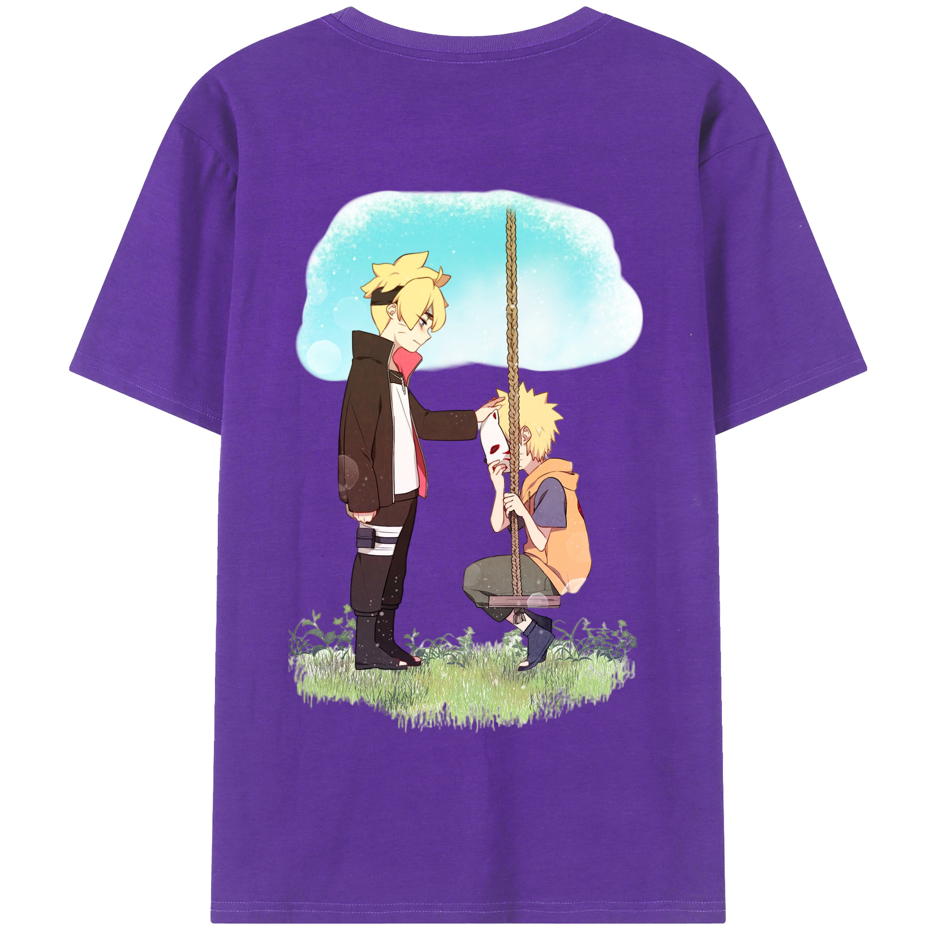 （画像用） NARUTO -ナルト- うずまき ボルト Uzumaki Boruto 綿100％半袖Tシャツ（背面プリント）