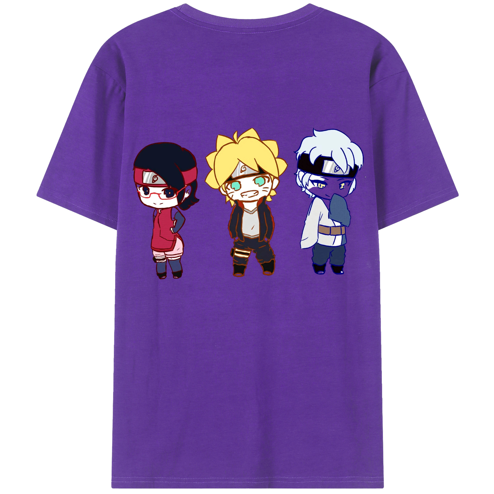 （画像用） NARUTO -ナルト- うずまき ボルト Uzumaki Boruto 綿100％半袖Tシャツ（背面プリント）