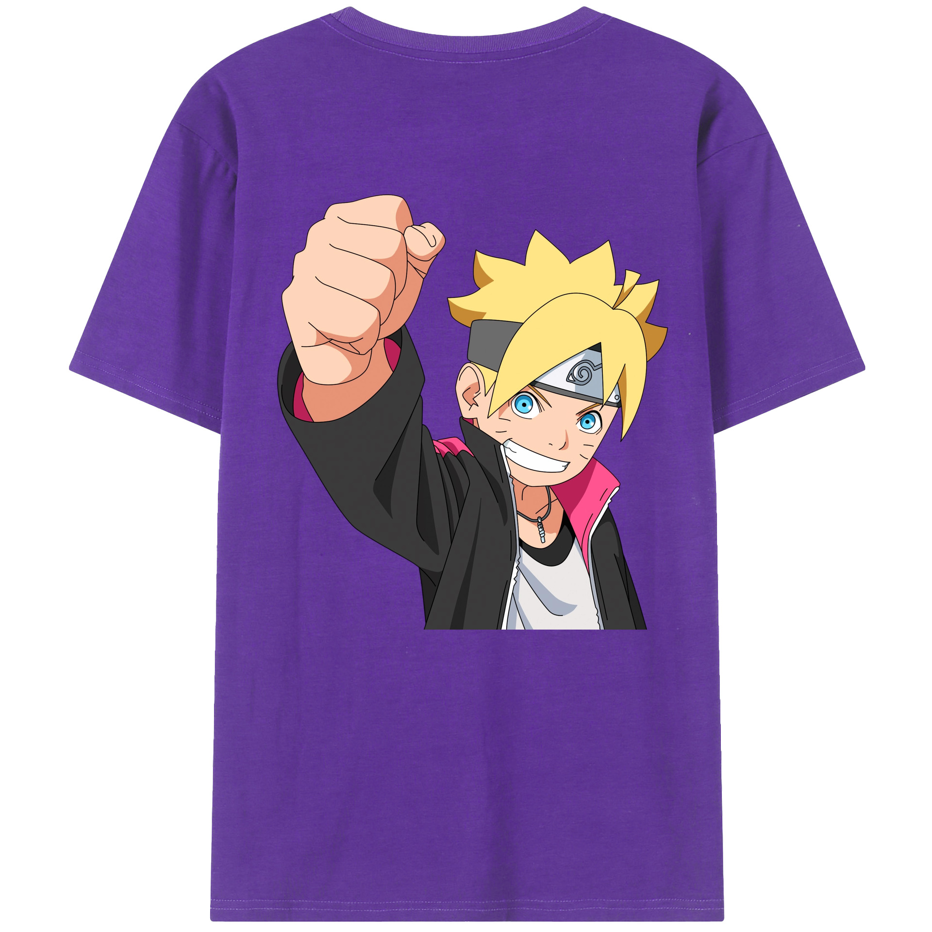 （画像用） NARUTO -ナルト- うずまき ボルト Uzumaki Boruto 綿100％半袖Tシャツ（背面プリント）