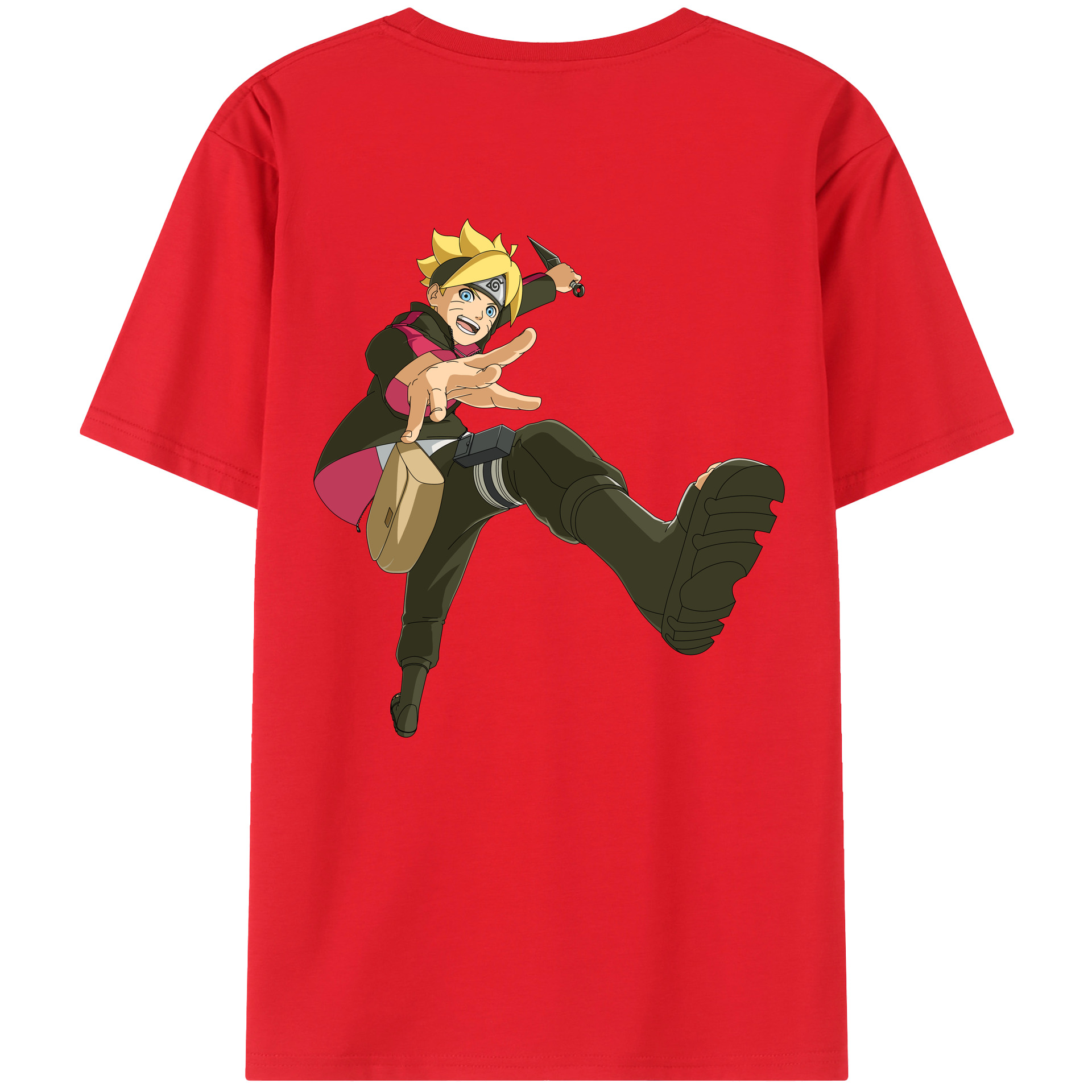 （画像用） NARUTO -ナルト- うずまき ボルト Uzumaki Boruto 綿100％半袖Tシャツ（背面プリント）