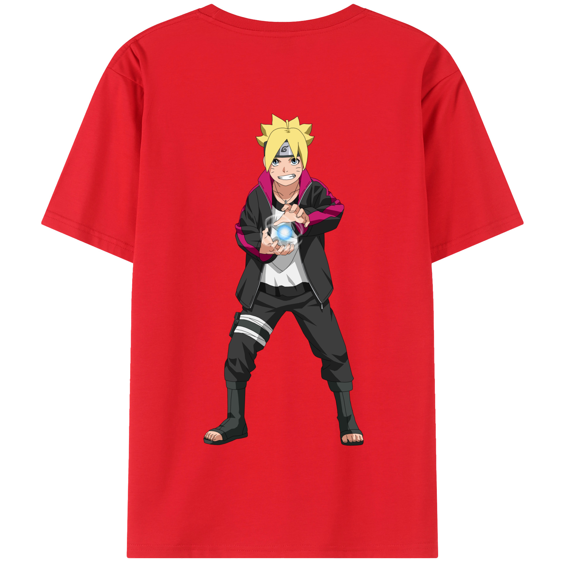 （画像用） NARUTO -ナルト- うずまき ボルト Uzumaki Boruto 綿100％半袖Tシャツ（背面プリント）