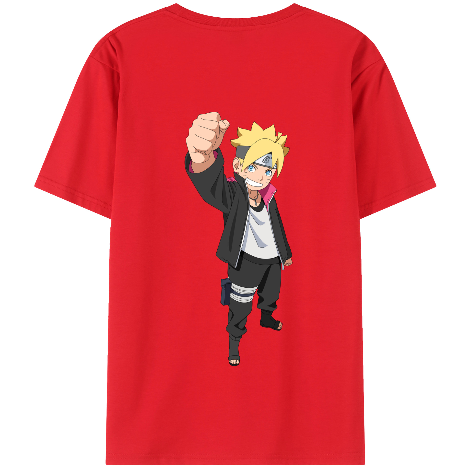 （画像用） NARUTO -ナルト- うずまき ボルト Uzumaki Boruto 綿100％半袖Tシャツ（背面プリント）