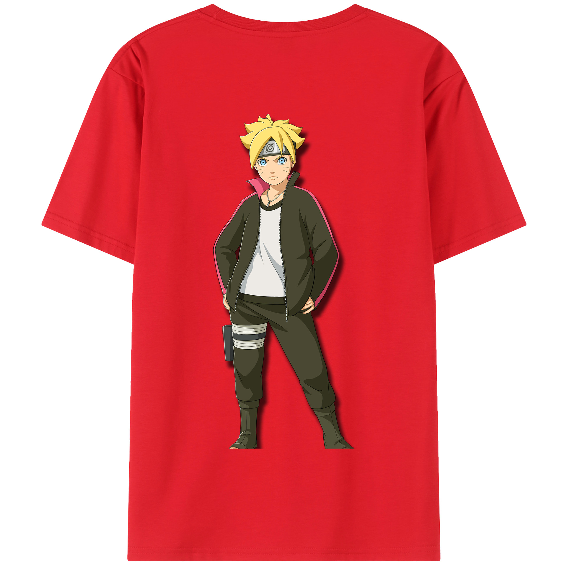 （画像用） NARUTO -ナルト- うずまき ボルト Uzumaki Boruto 綿100％半袖Tシャツ（背面プリント）