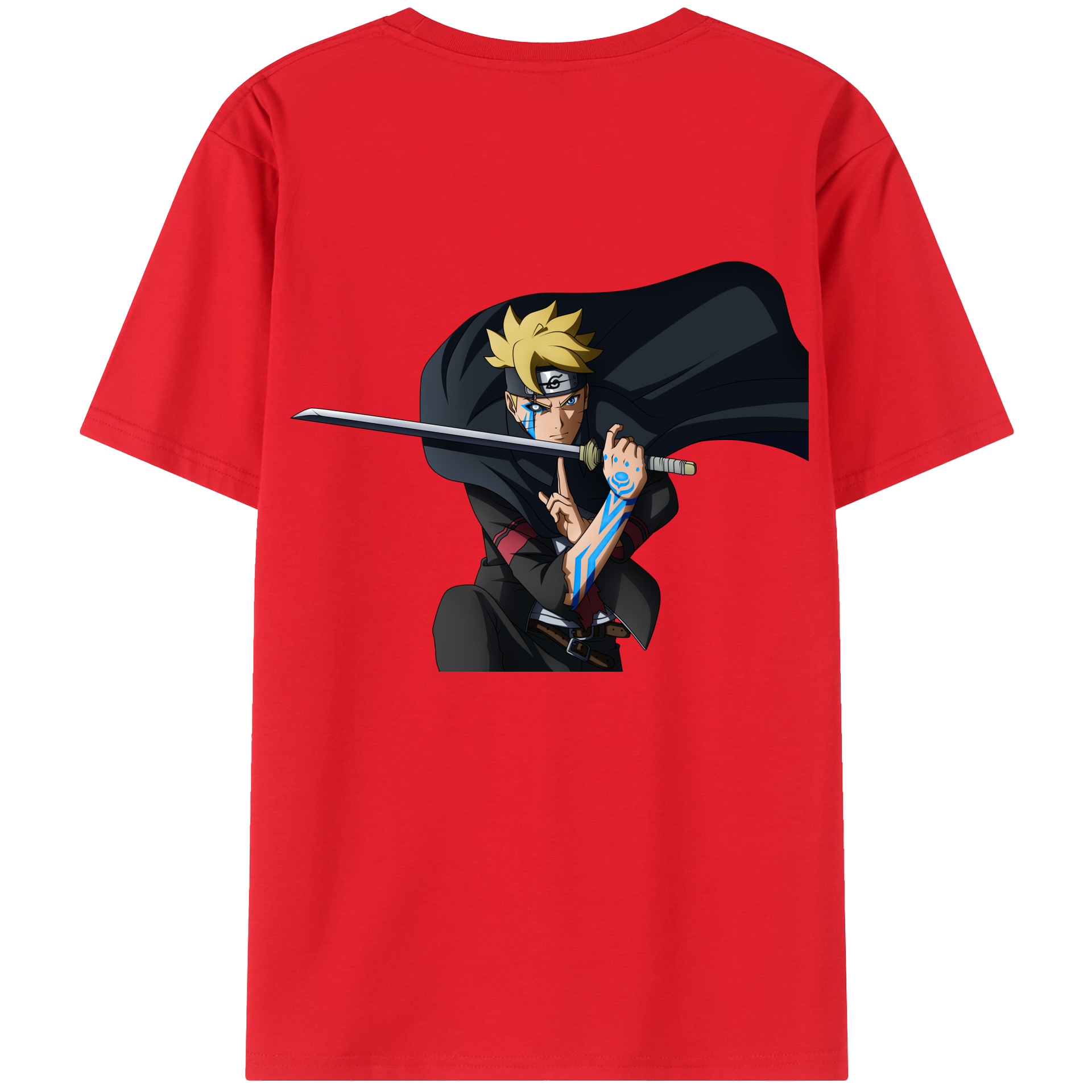 （画像用） NARUTO -ナルト- うずまき ボルト Uzumaki Boruto 綿100％半袖Tシャツ（背面プリント）