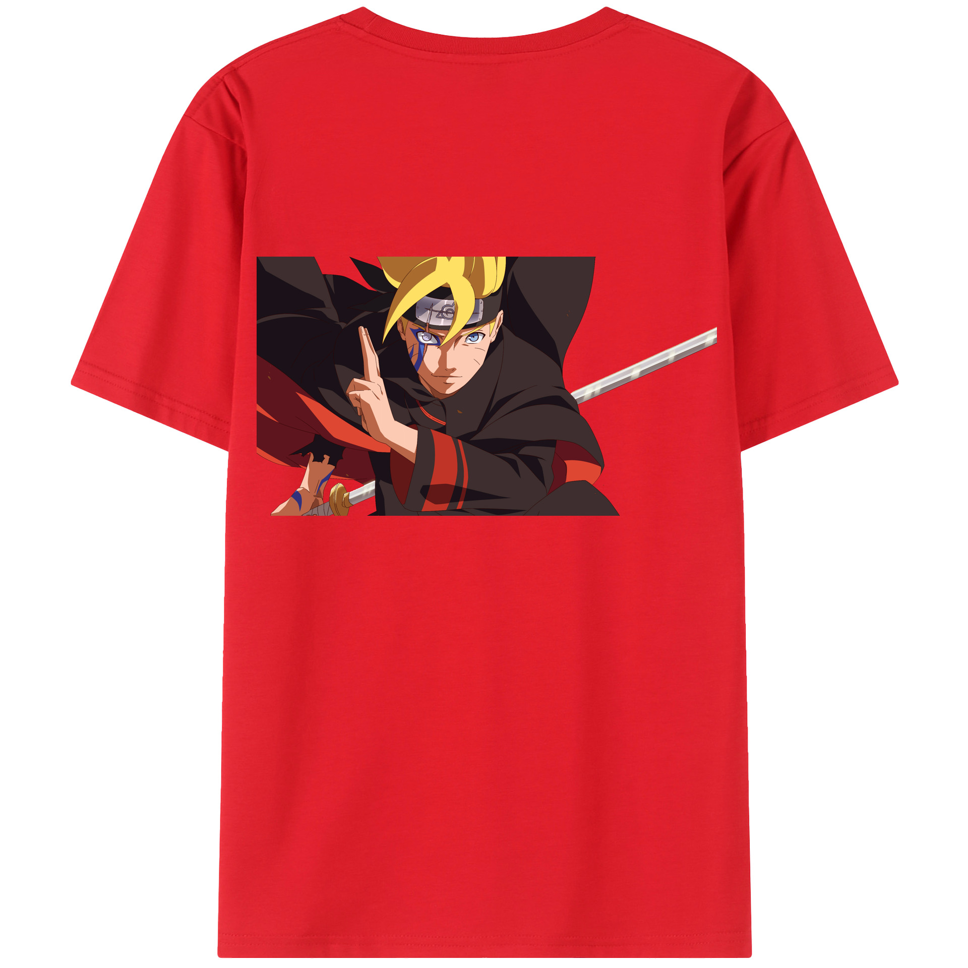 （画像用） NARUTO -ナルト- うずまき ボルト Uzumaki Boruto 綿100％半袖Tシャツ（背面プリント）