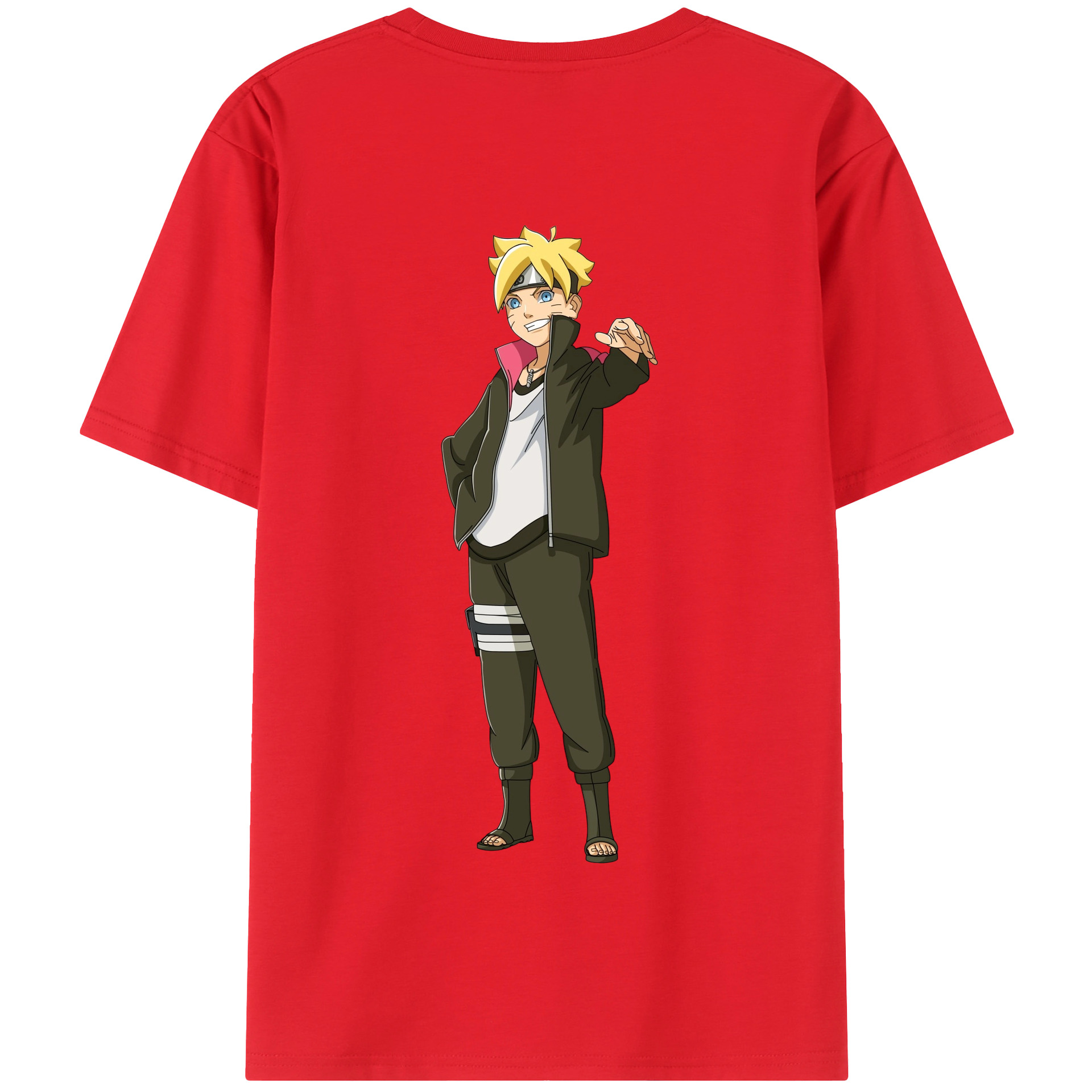 （画像用） NARUTO -ナルト- うずまき ボルト Uzumaki Boruto 綿100％半袖Tシャツ（背面プリント）