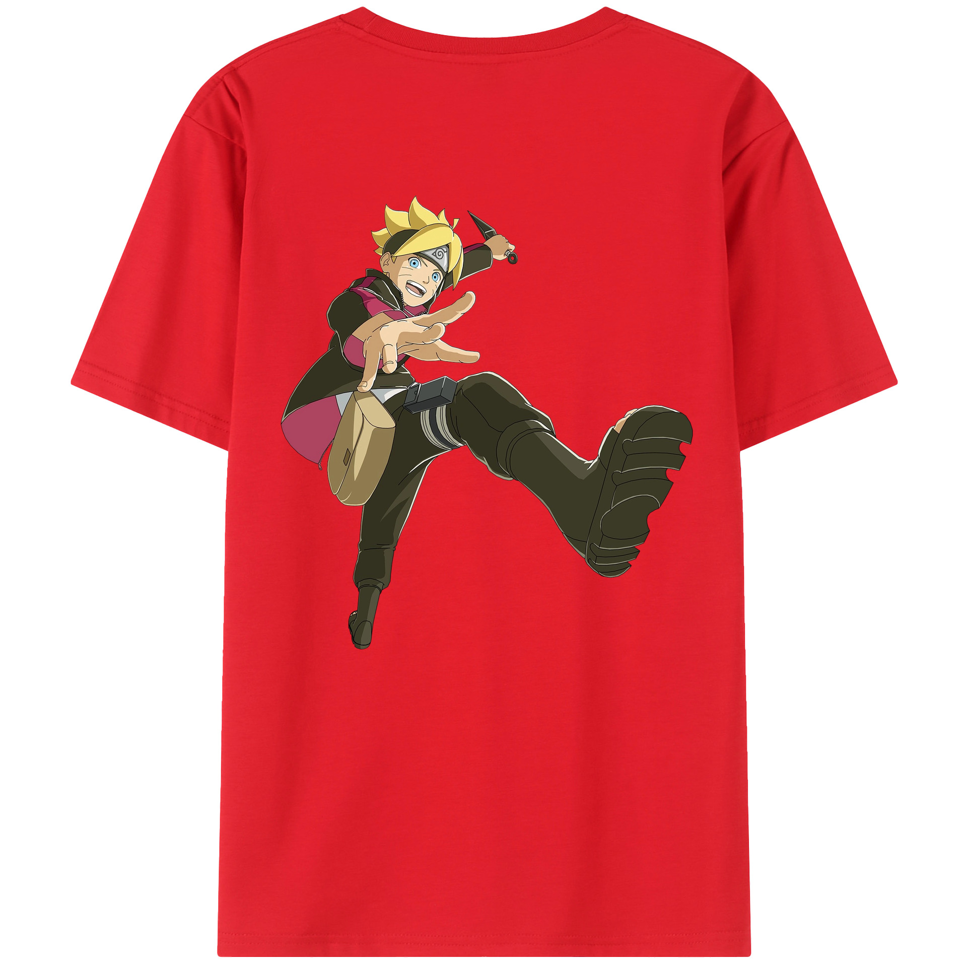 （画像用） NARUTO -ナルト- うずまき ボルト Uzumaki Boruto 綿100％半袖Tシャツ（背面プリント）