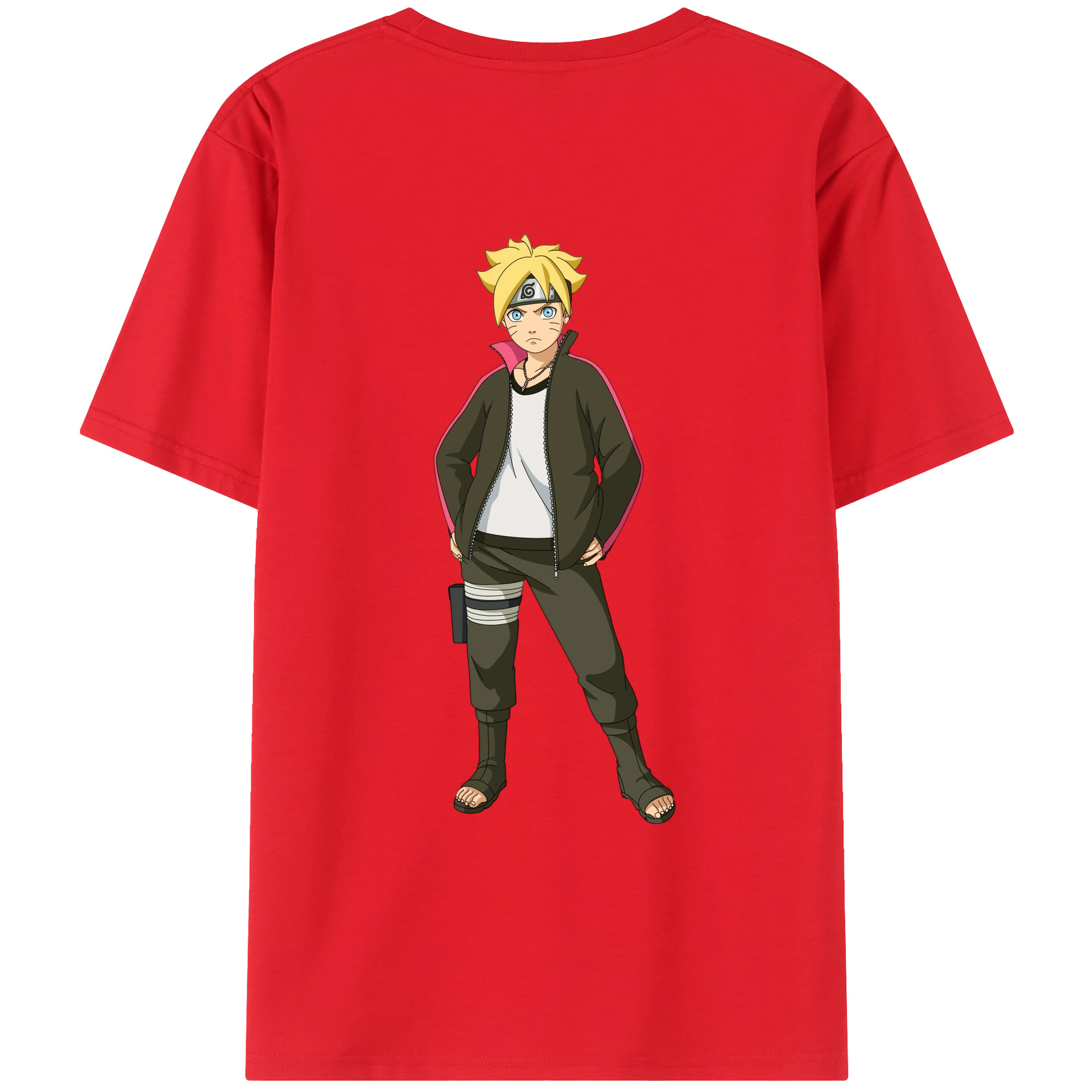 （画像用） NARUTO -ナルト- うずまき ボルト Uzumaki Boruto 綿100％半袖Tシャツ（背面プリント）