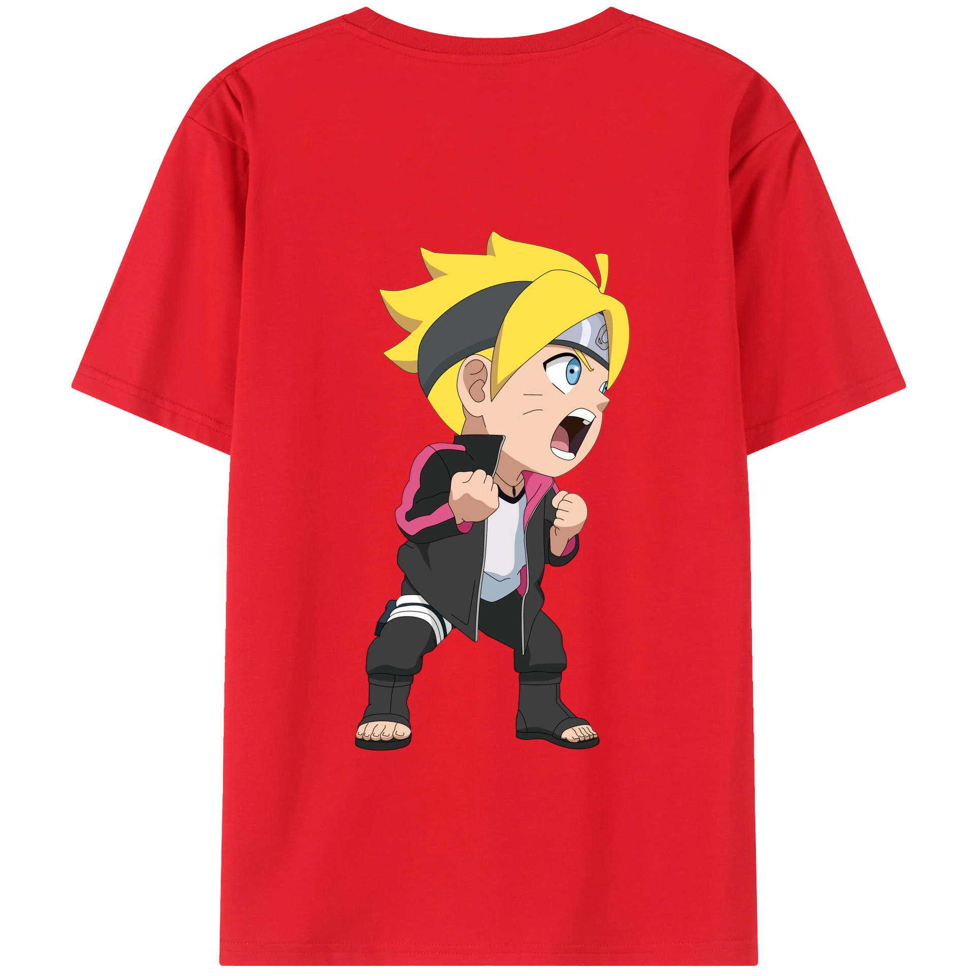 （画像用） NARUTO -ナルト- うずまき ボルト Uzumaki Boruto 綿100％半袖Tシャツ（背面プリント）