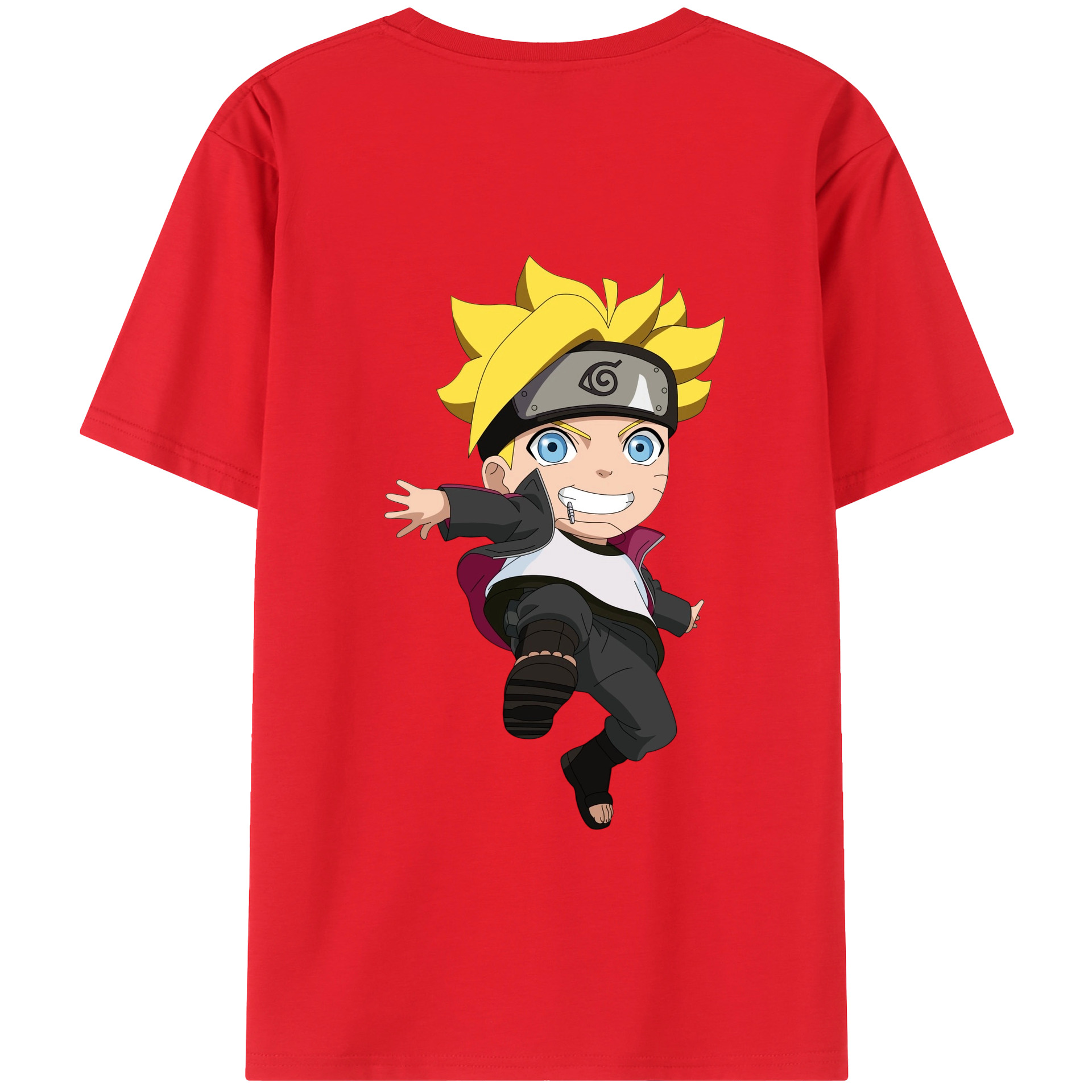 （画像用） NARUTO -ナルト- うずまき ボルト Uzumaki Boruto 綿100％半袖Tシャツ（背面プリント）