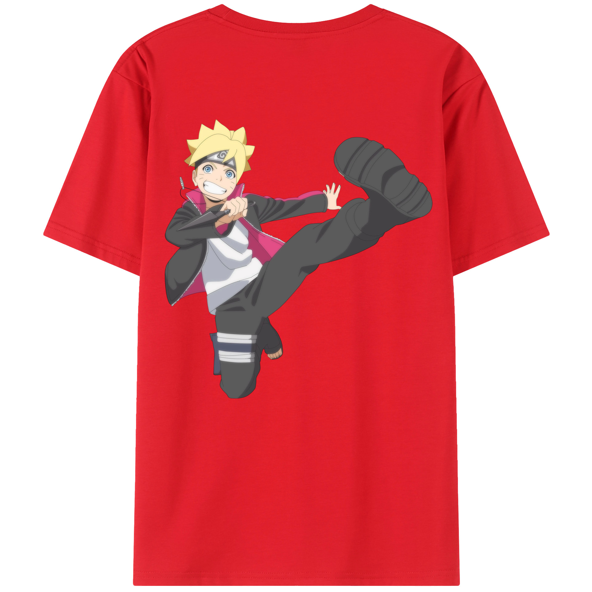 （画像用） NARUTO -ナルト- うずまき ボルト Uzumaki Boruto 綿100％半袖Tシャツ（背面プリント）