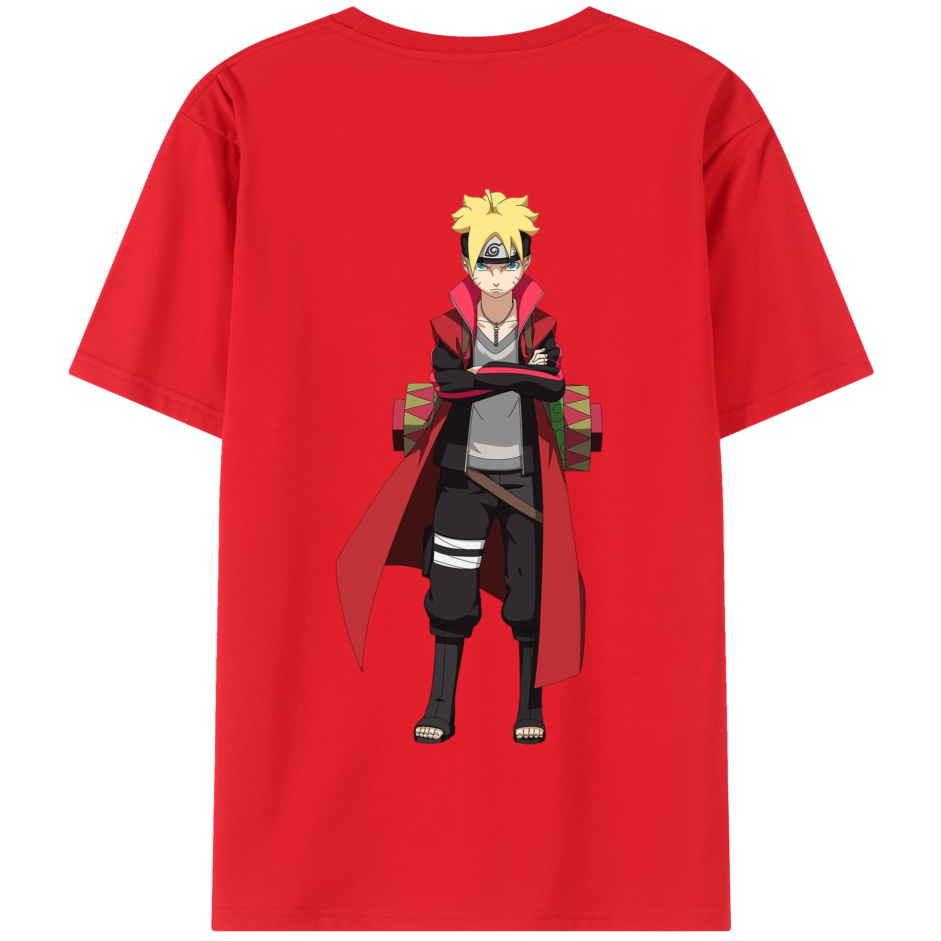 （画像用） NARUTO -ナルト- うずまき ボルト Uzumaki Boruto 綿100％半袖Tシャツ（背面プリント）