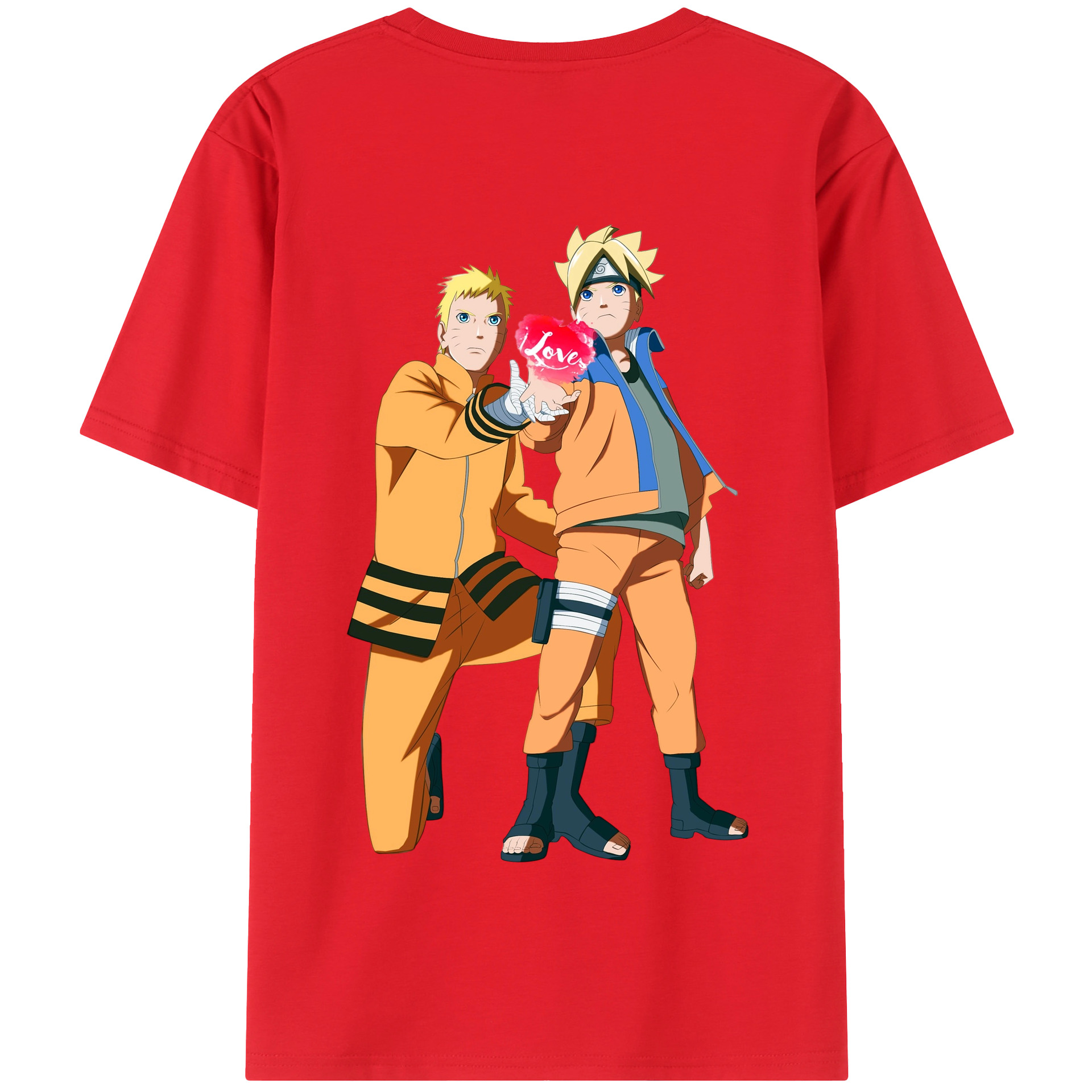 （画像用） NARUTO -ナルト- うずまき ボルト Uzumaki Boruto 綿100％半袖Tシャツ（背面プリント）