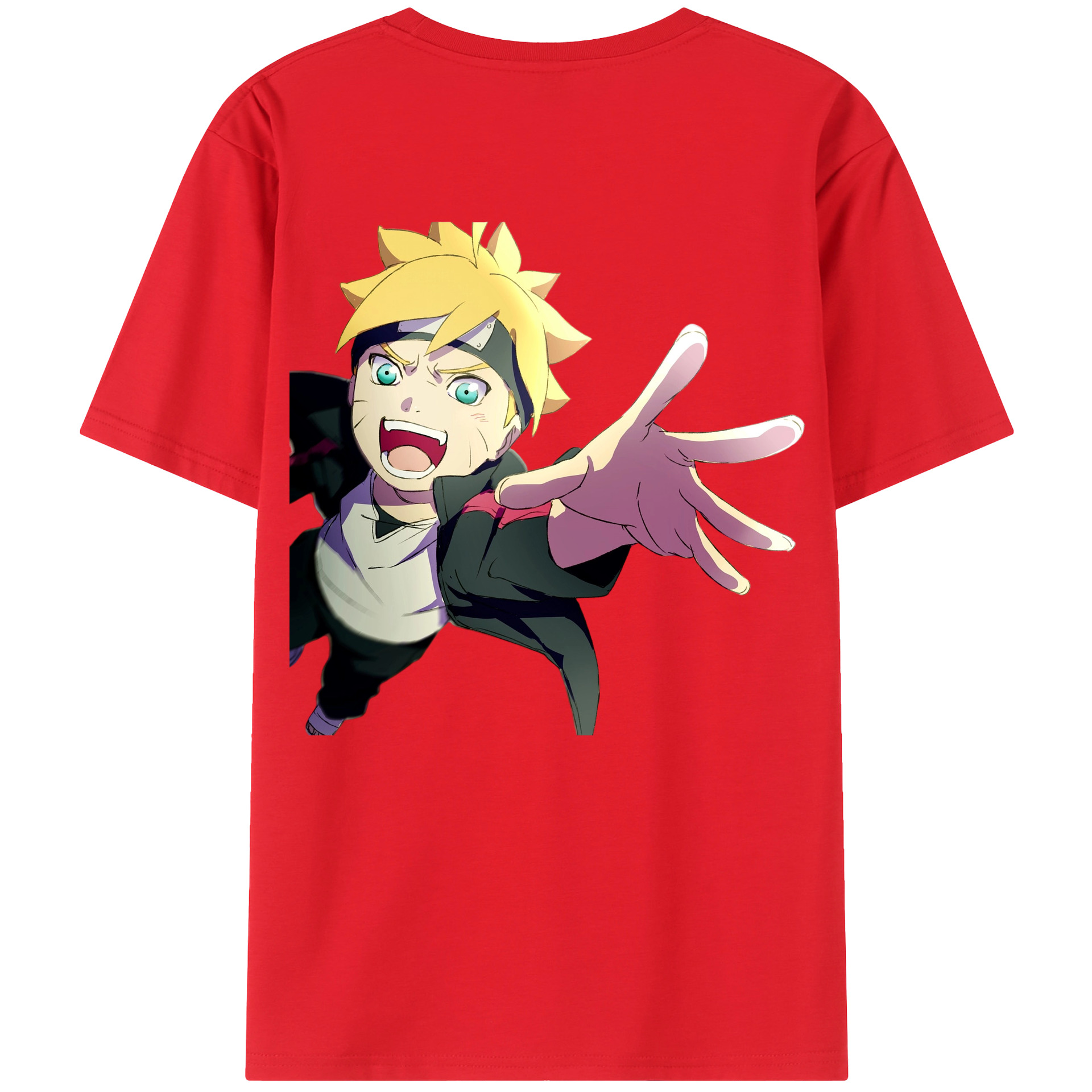 （画像用） NARUTO -ナルト- うずまき ボルト Uzumaki Boruto 綿100％半袖Tシャツ（背面プリント）