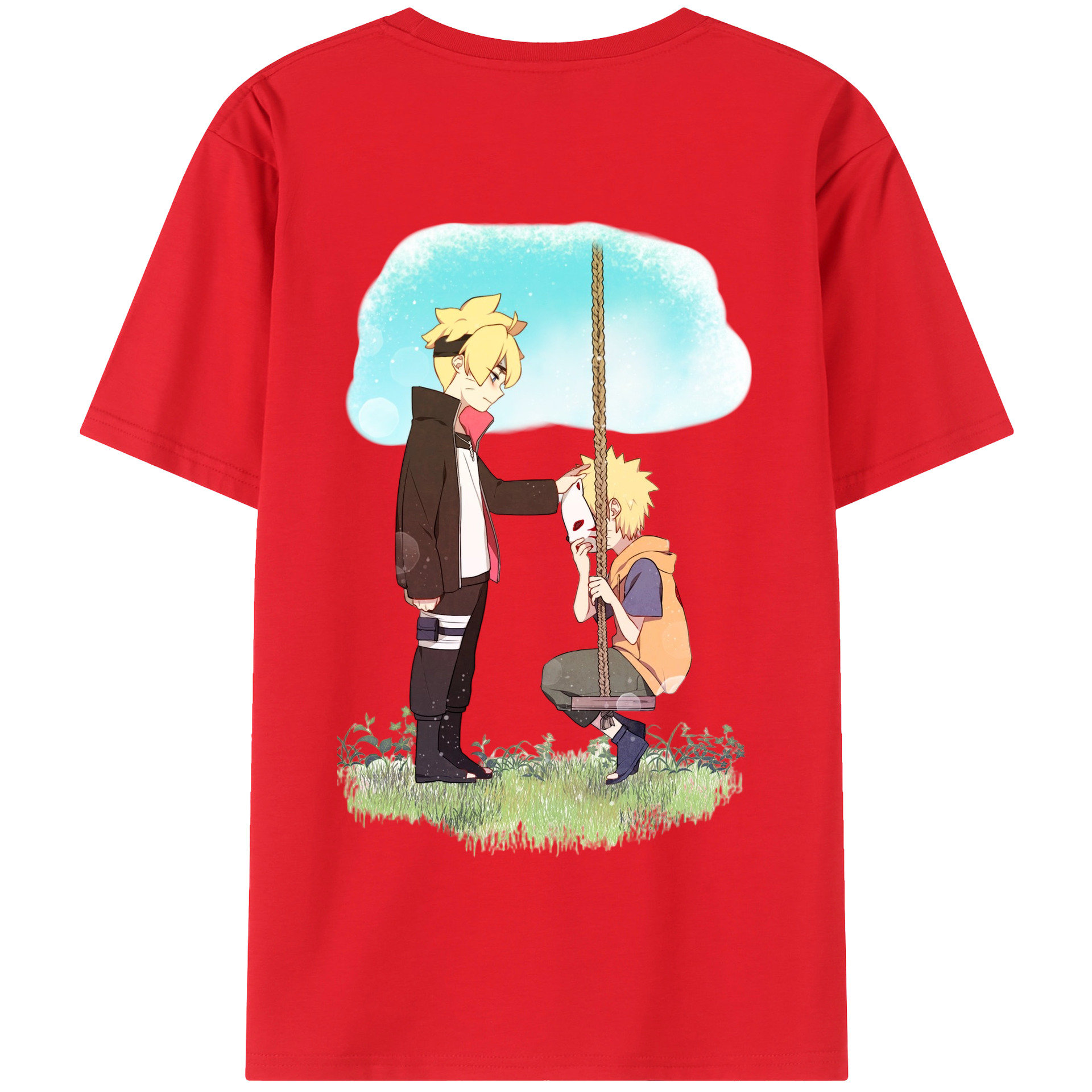 （画像用） NARUTO -ナルト- うずまき ボルト Uzumaki Boruto 綿100％半袖Tシャツ（背面プリント）
