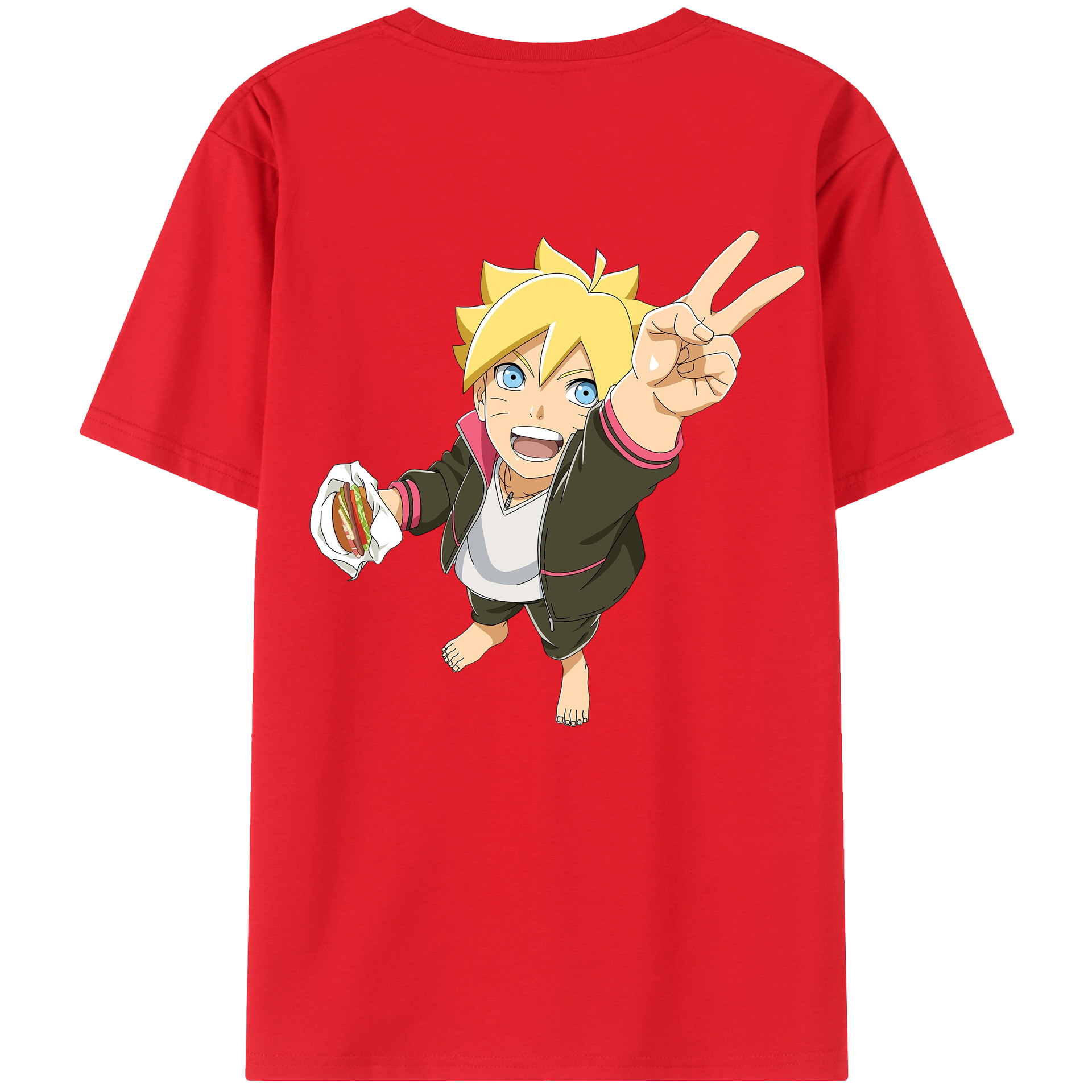 （画像用） NARUTO -ナルト- うずまき ボルト Uzumaki Boruto 綿100％半袖Tシャツ（背面プリント）