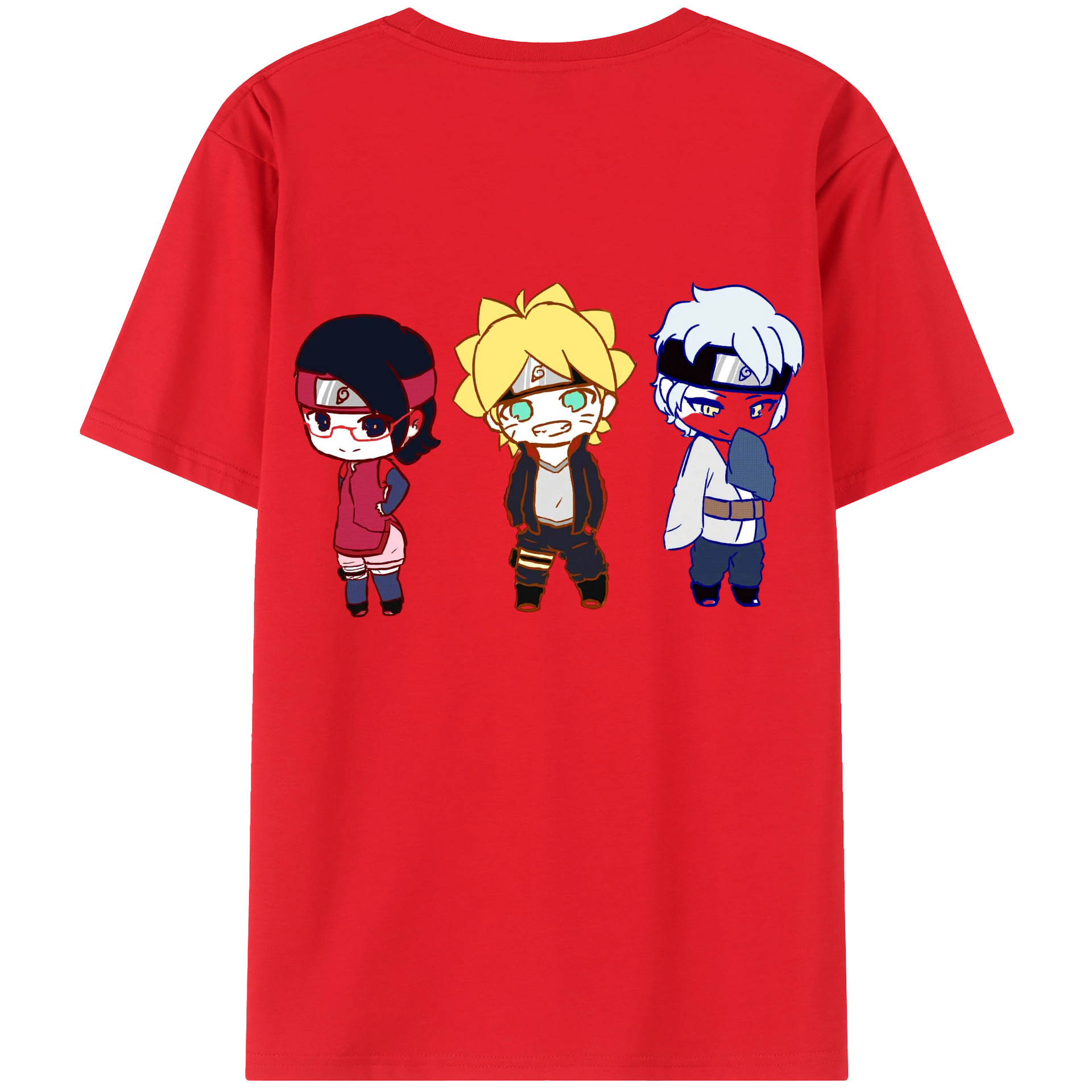 （画像用） NARUTO -ナルト- うずまき ボルト Uzumaki Boruto 綿100％半袖Tシャツ（背面プリント）