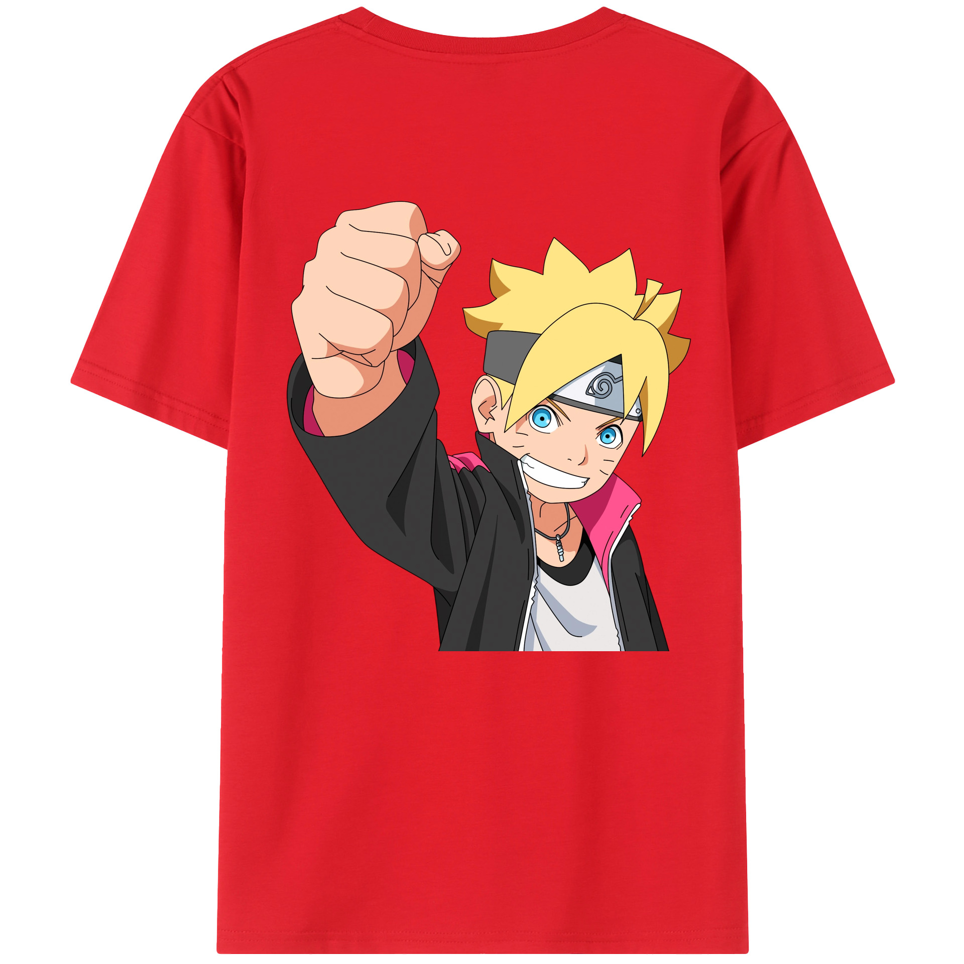（画像用） NARUTO -ナルト- うずまき ボルト Uzumaki Boruto 綿100％半袖Tシャツ（背面プリント）