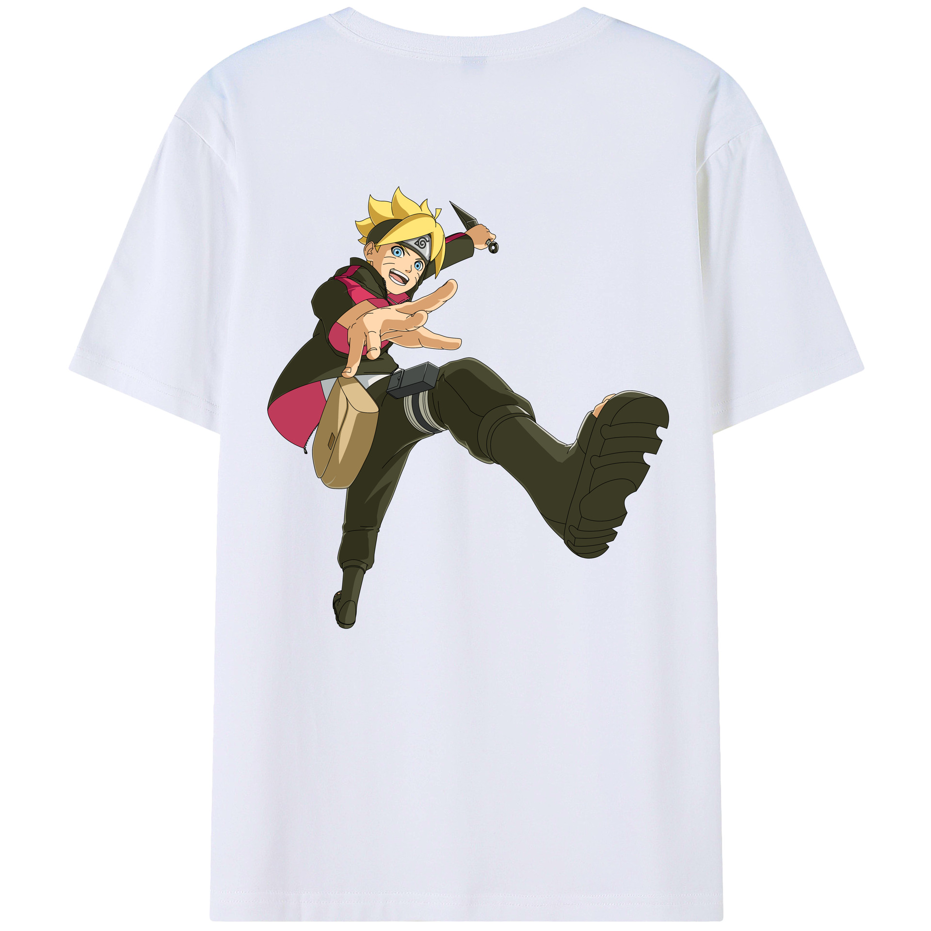 （画像用） NARUTO -ナルト- うずまき ボルト Uzumaki Boruto 綿100％半袖Tシャツ（背面プリント）