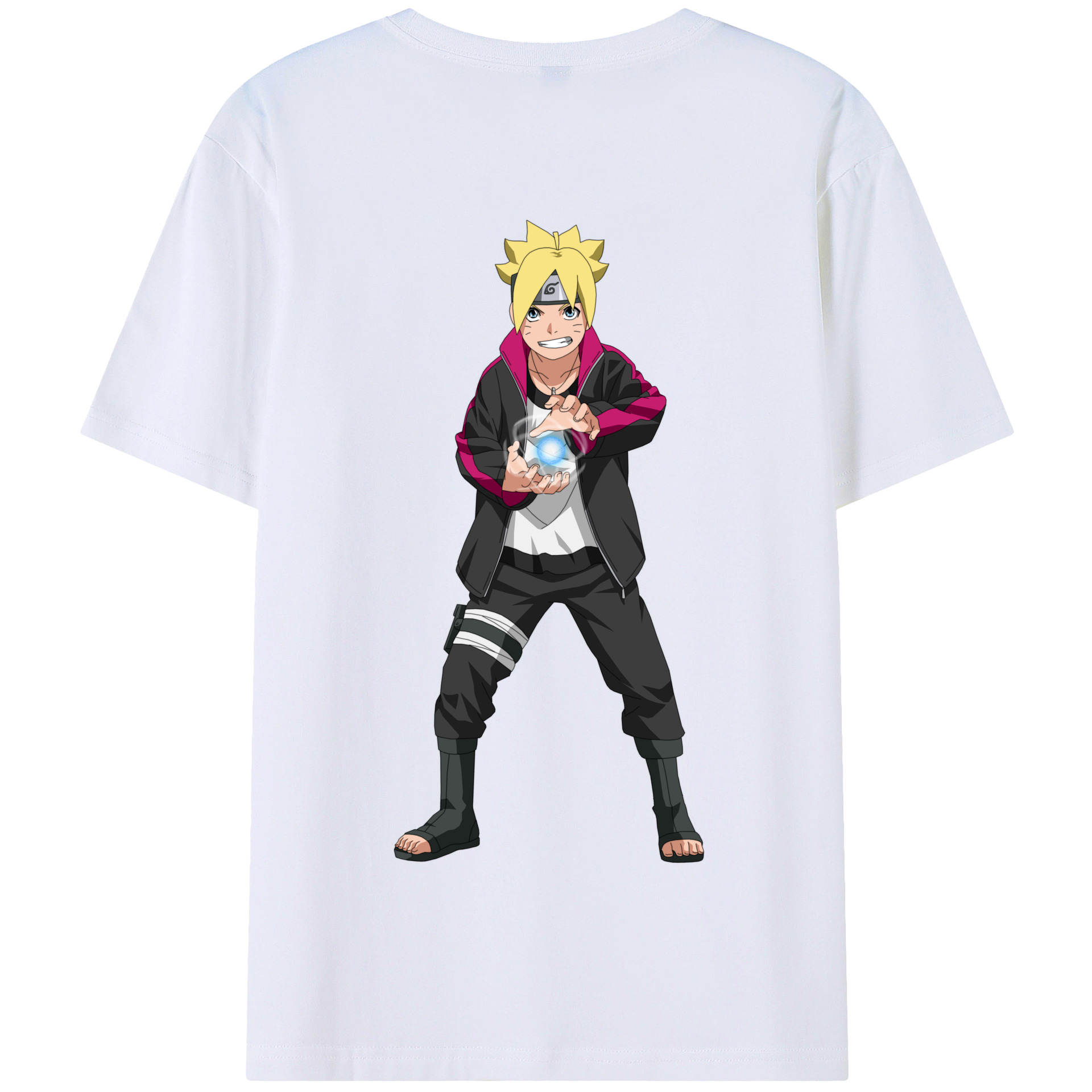 （画像用） NARUTO -ナルト- うずまき ボルト Uzumaki Boruto 綿100％半袖Tシャツ（背面プリント）