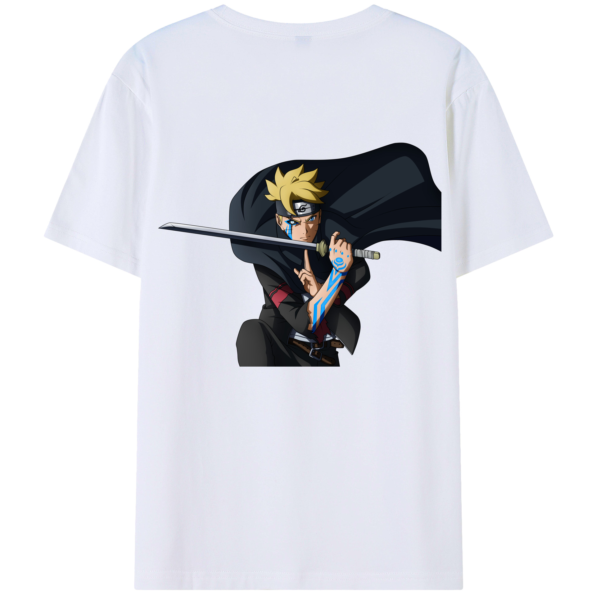 （画像用） NARUTO -ナルト- うずまき ボルト Uzumaki Boruto 綿100％半袖Tシャツ（背面プリント）