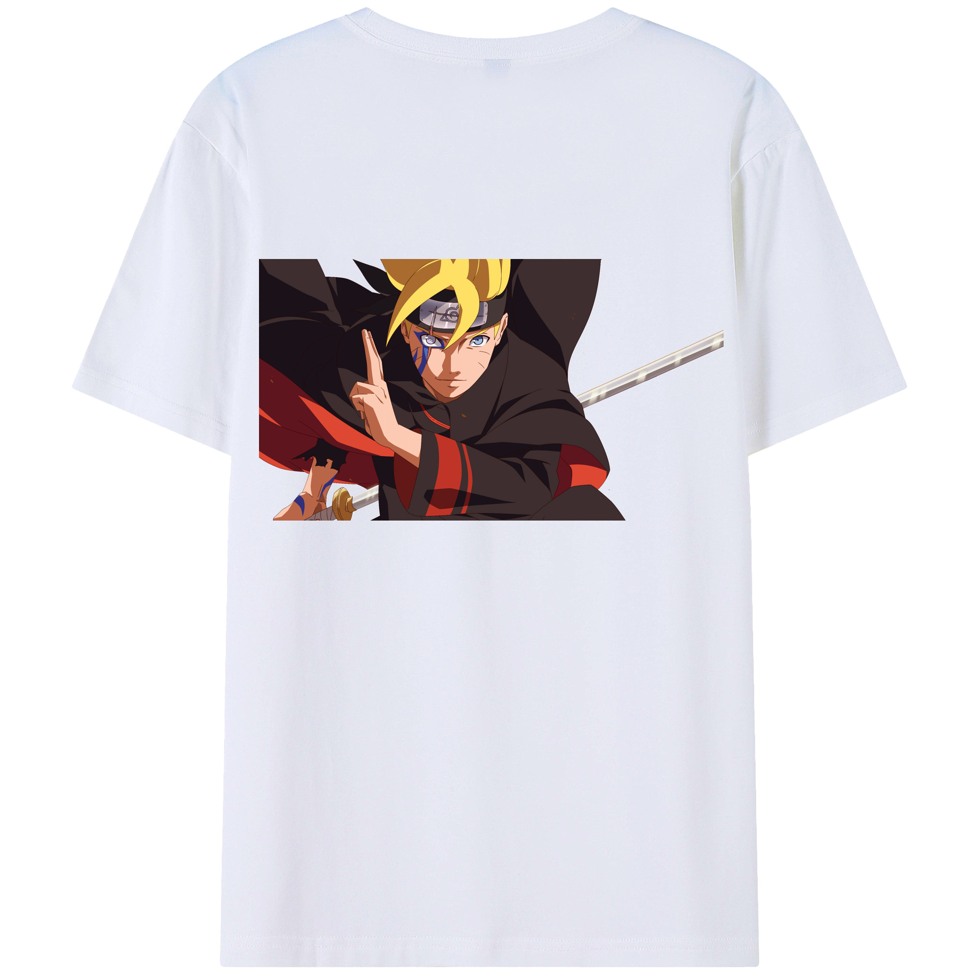 （画像用） NARUTO -ナルト- うずまき ボルト Uzumaki Boruto 綿100％半袖Tシャツ（背面プリント）