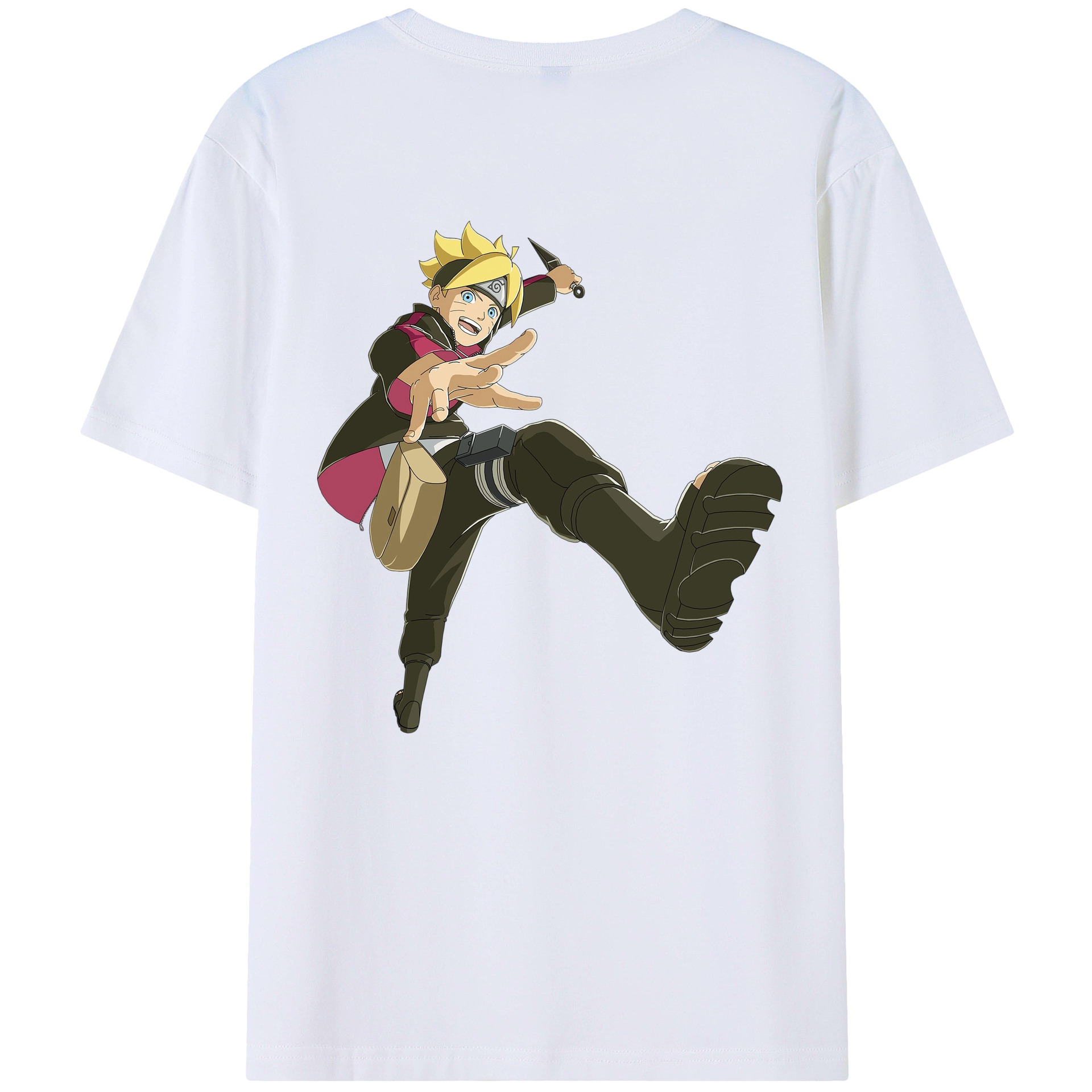 （画像用） NARUTO -ナルト- うずまき ボルト Uzumaki Boruto 綿100％半袖Tシャツ（背面プリント）