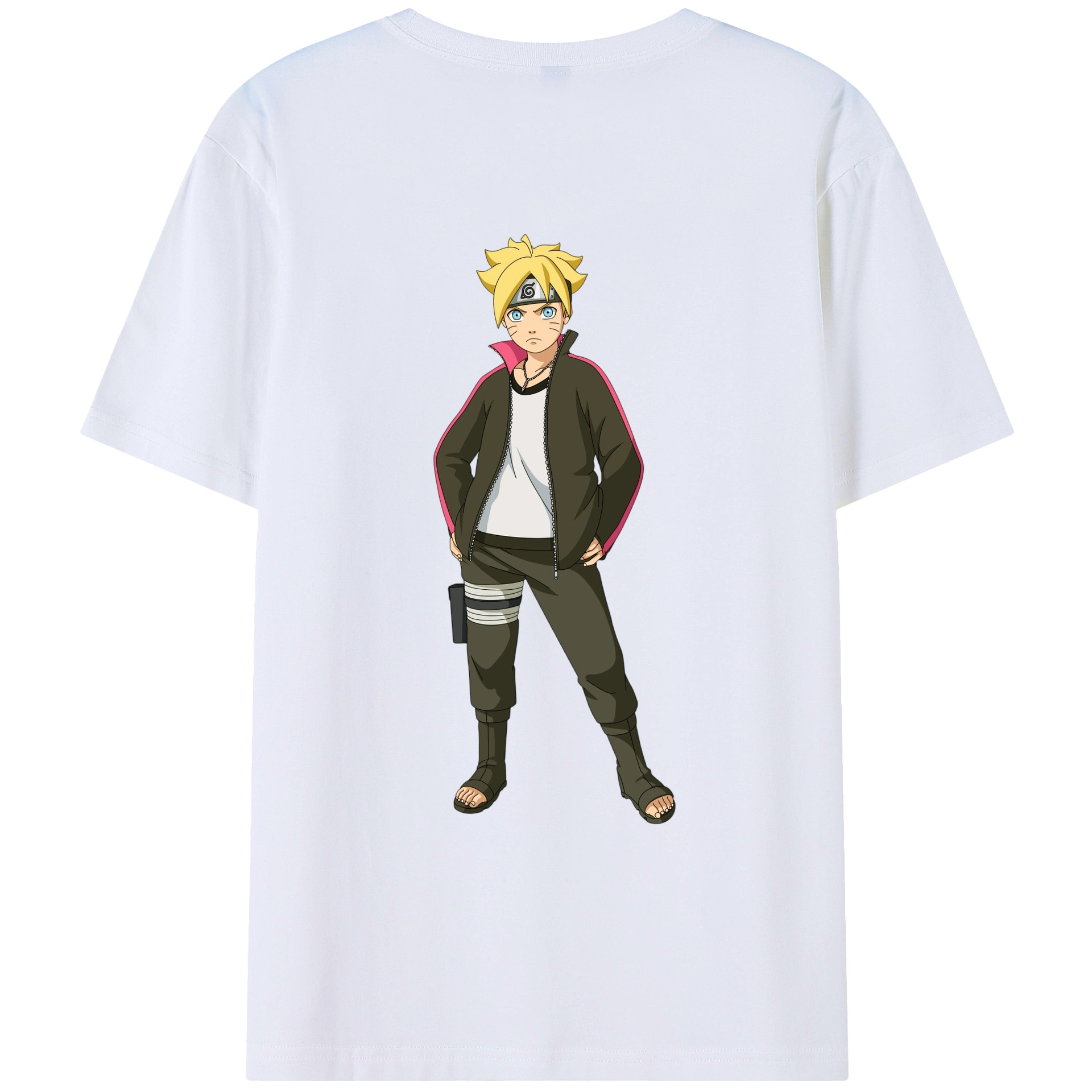 （画像用） NARUTO -ナルト- うずまき ボルト Uzumaki Boruto 綿100％半袖Tシャツ（背面プリント）